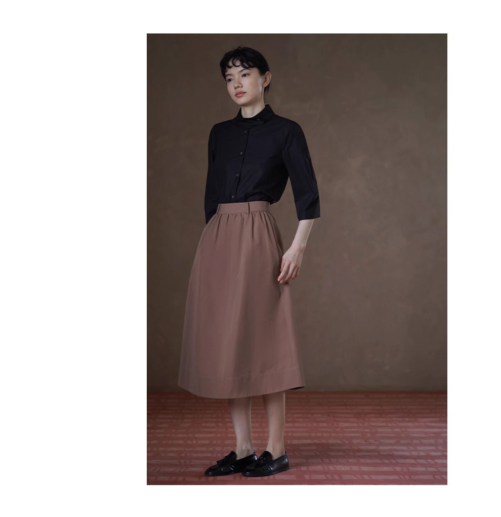 立裁版型挺括親膚萊賽爾棉上衣立領半袖通勤顯瘦襯衫女