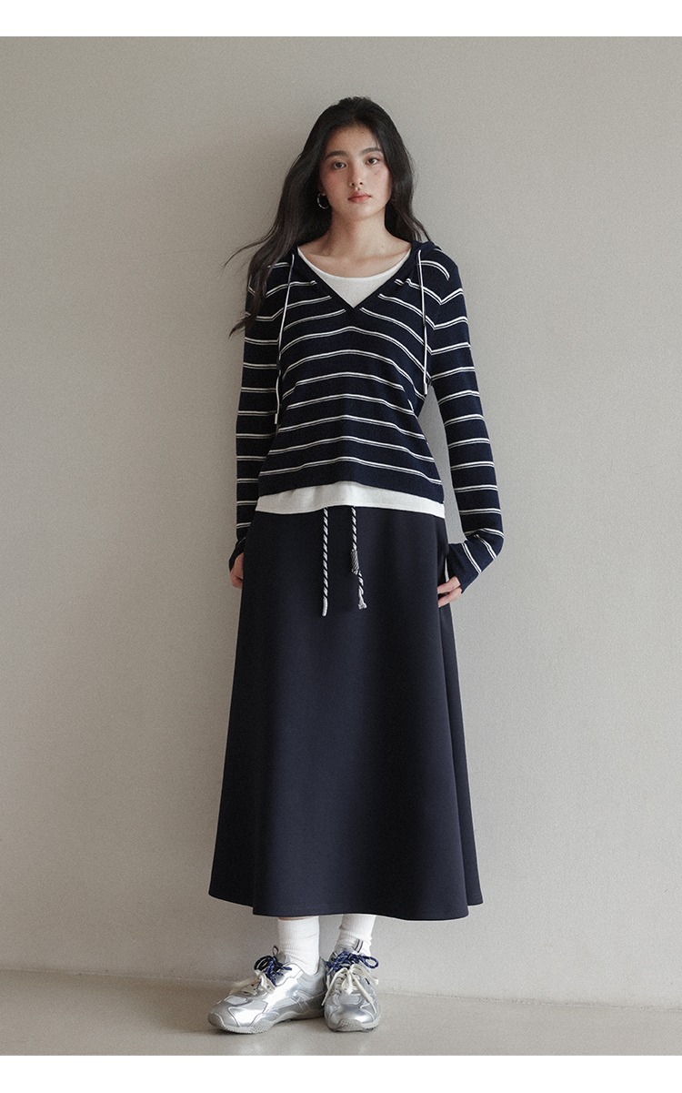 大碼胖mm高腰休閒A字半身裙長款