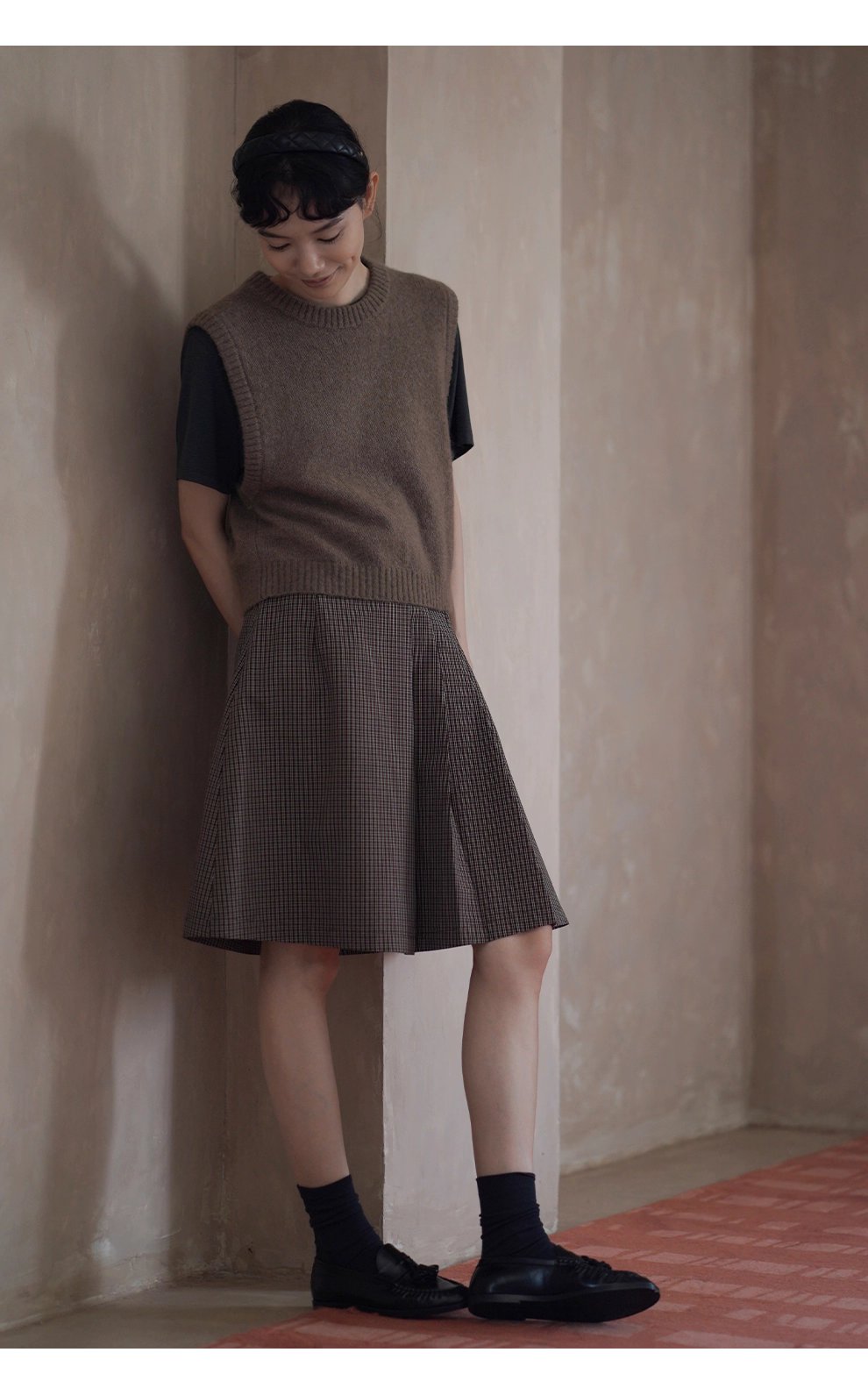 輕柔保暖羊絨羊駝綿羊優質搭配比圓領短版疊穿毛衣背心