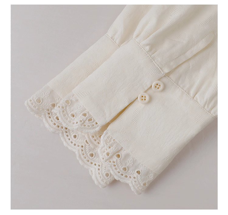 減齡純色花邊翻領洋裝女秋季新款中長娃娃裙