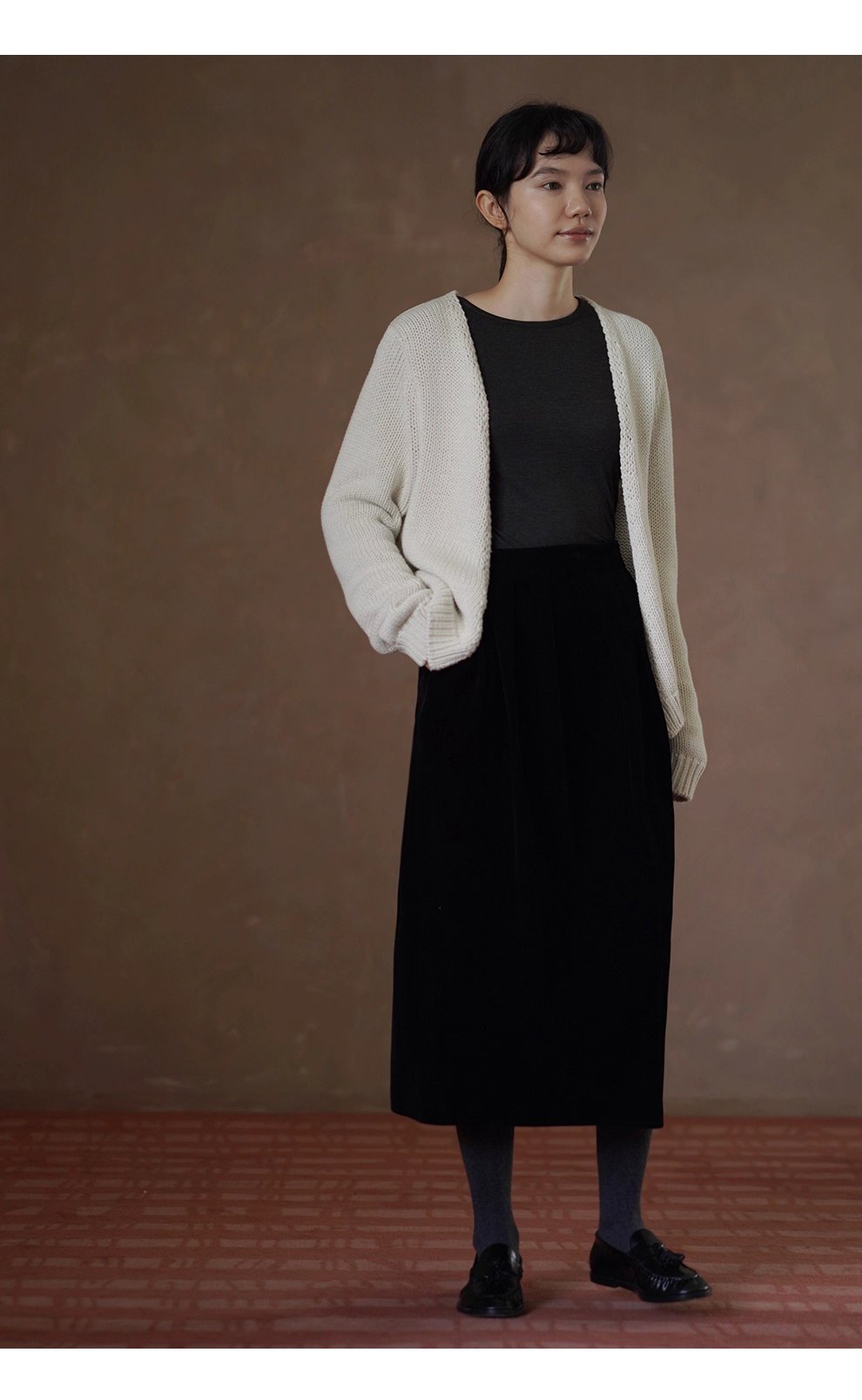 柔軟重工100棉粗棒針編織少女外套慵懶v領顯瘦毛衣開襟衫