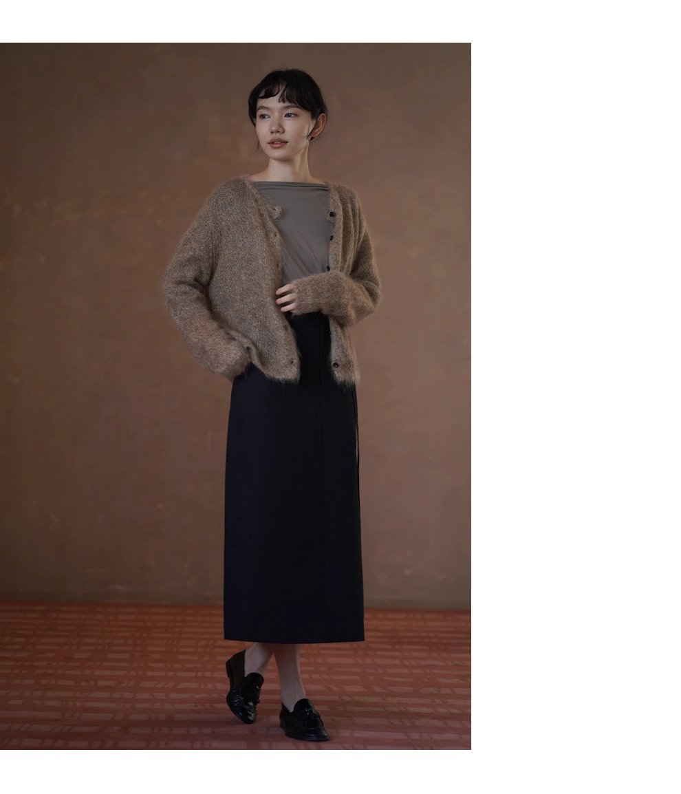 挺括立體棉感直筒高腰通勤顯瘦遮肉可調式腰帶半身裙女