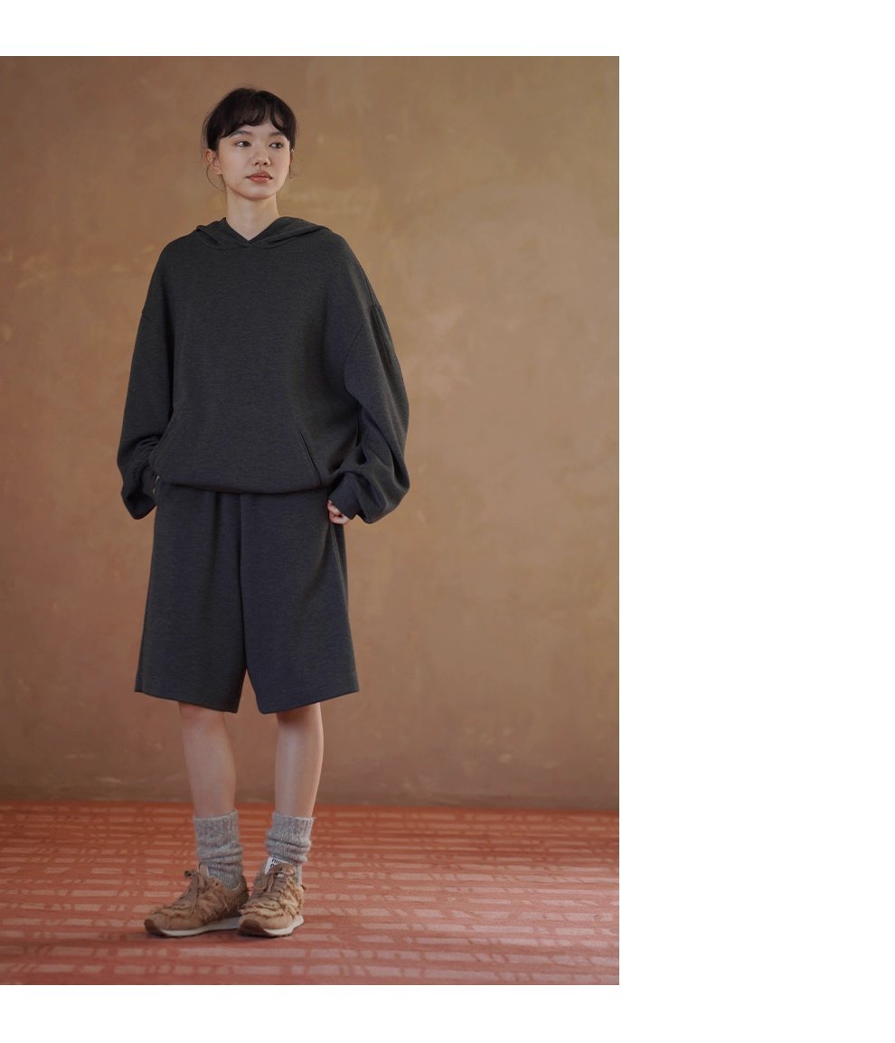 慵懶舒適無負擔寬鬆顯瘦休閒連帽衛衣高腰遮肉短褲套裝