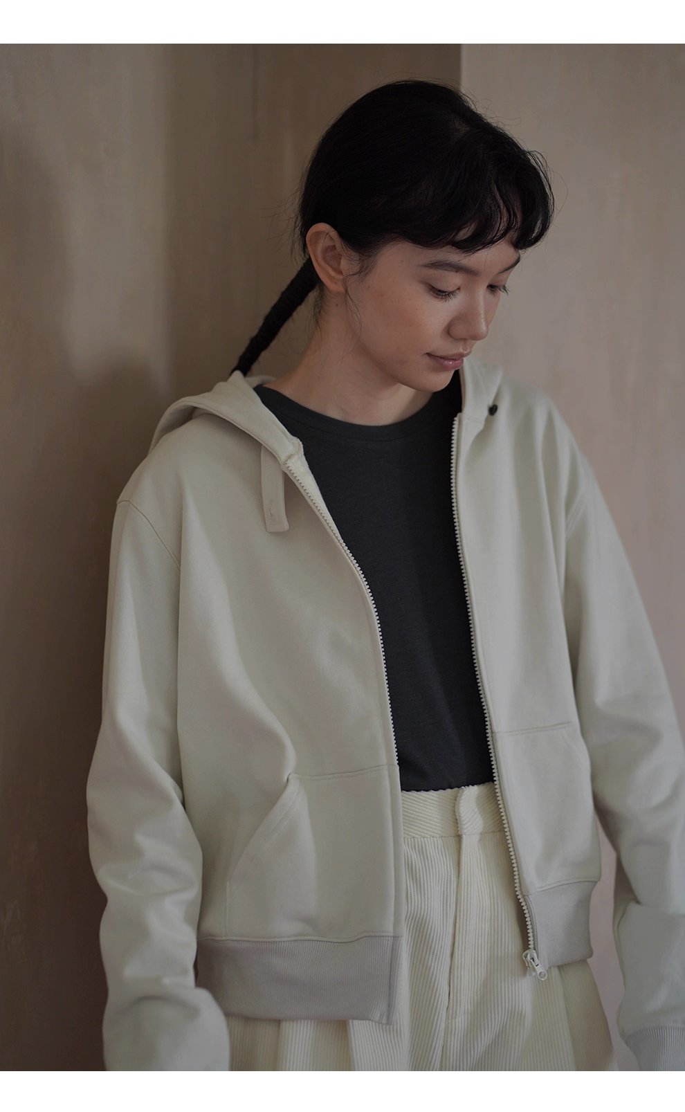 輕鬆休閒高克重親膚100棉針織衛衣布料連帽短版顯瘦外套