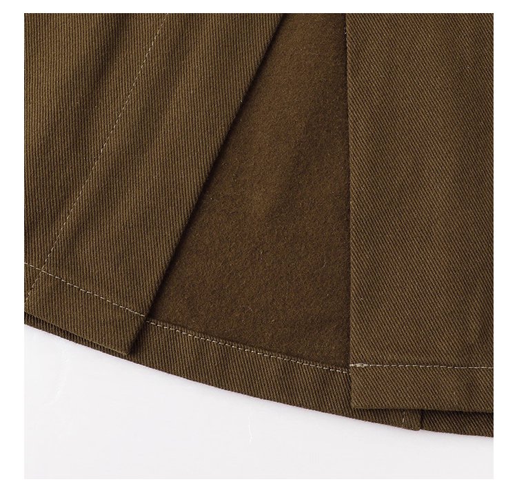 復古純色a字純棉半身裙女秋季新款後鬆緊花苞裙