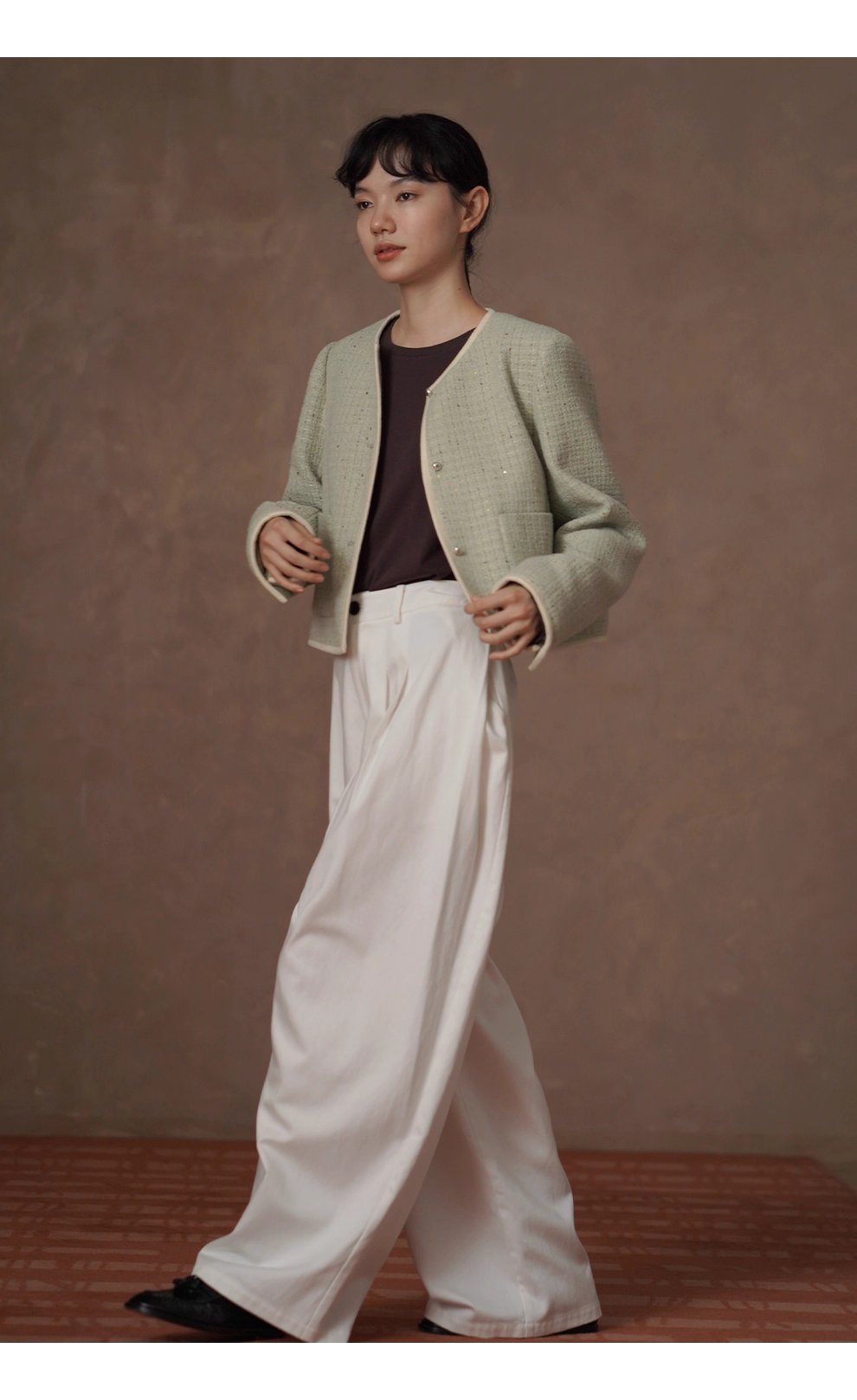 質感加分配色內搭T恤柔軟棉感寬鬆短長袖圓領顯瘦上衣