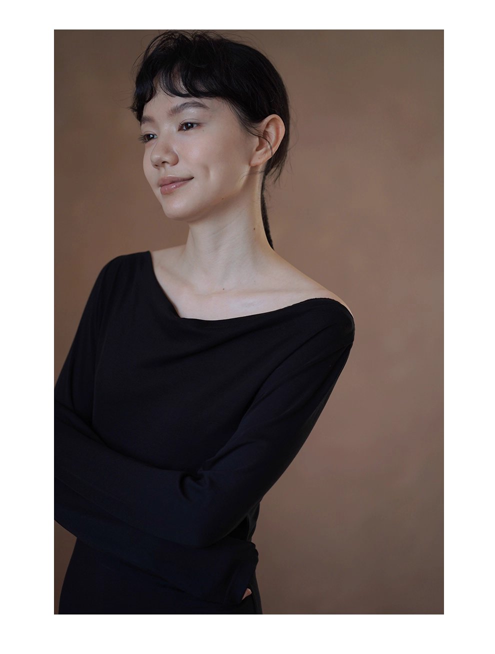 進階優雅巨顯瘦氣質蕩領彈性合身洋裝通勤長裙女