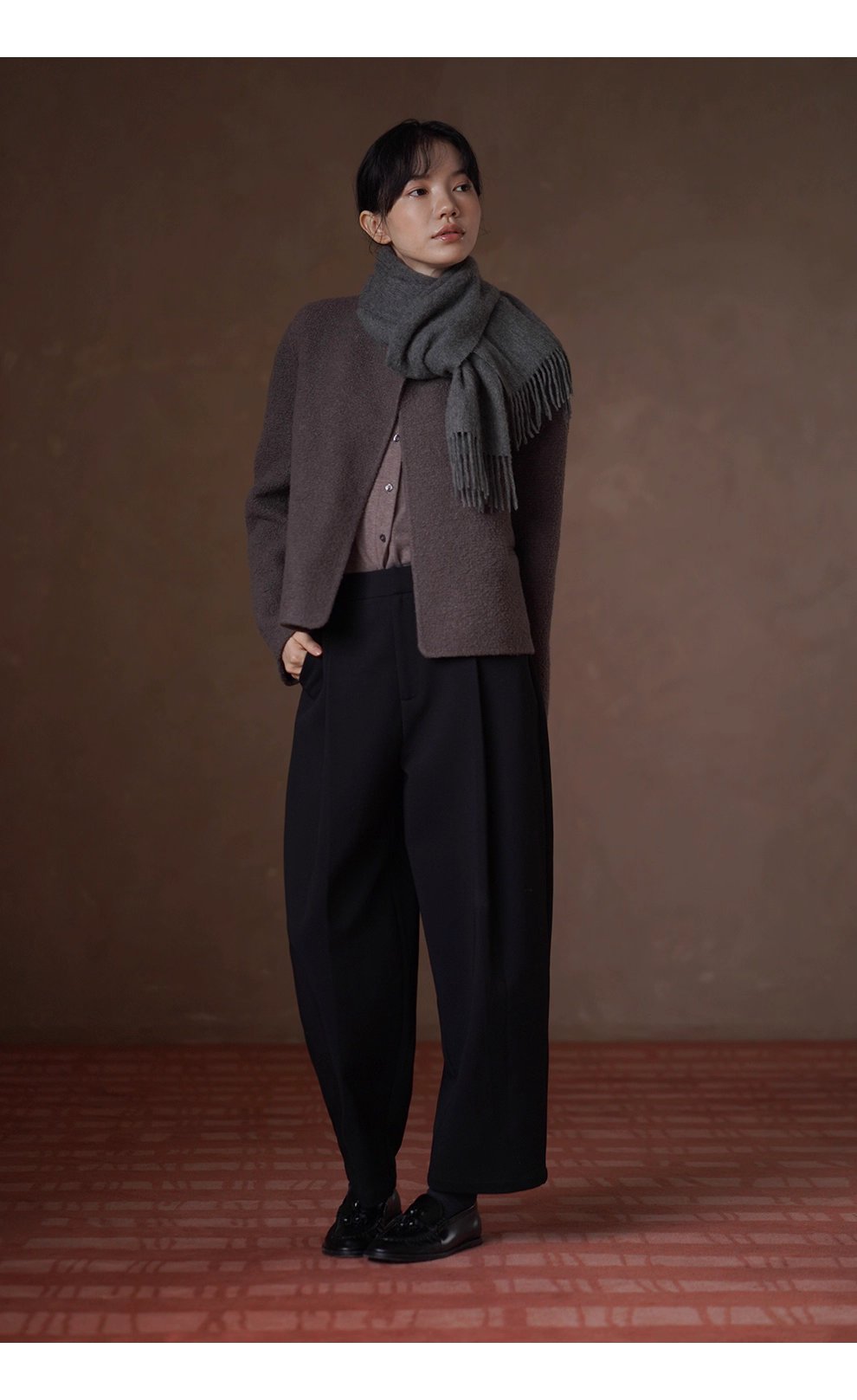 全能內搭合身彈性圓領開門襟顯瘦修身通勤長袖親膚上衣