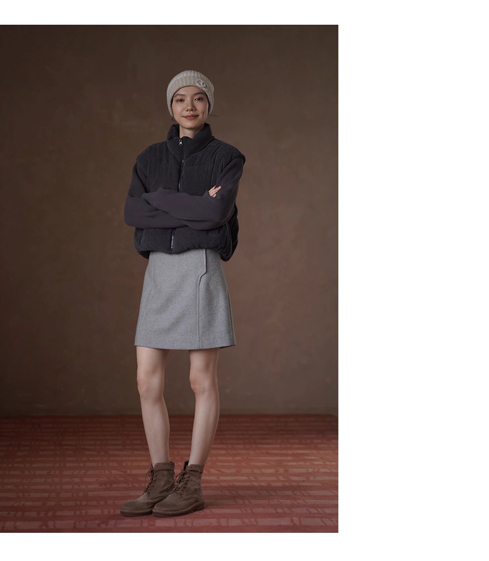 打破單調前片分割設計高腰短版顯瘦A字通勤毛呢半身裙女,打破單調前片分割設計高腰短版顯瘦A字通勤毛呢半身裙女,HBEW2022,打破單調前片分割設計高腰短版顯瘦A字通勤毛呢半身裙女,俐落剪裁,羊毛混紡