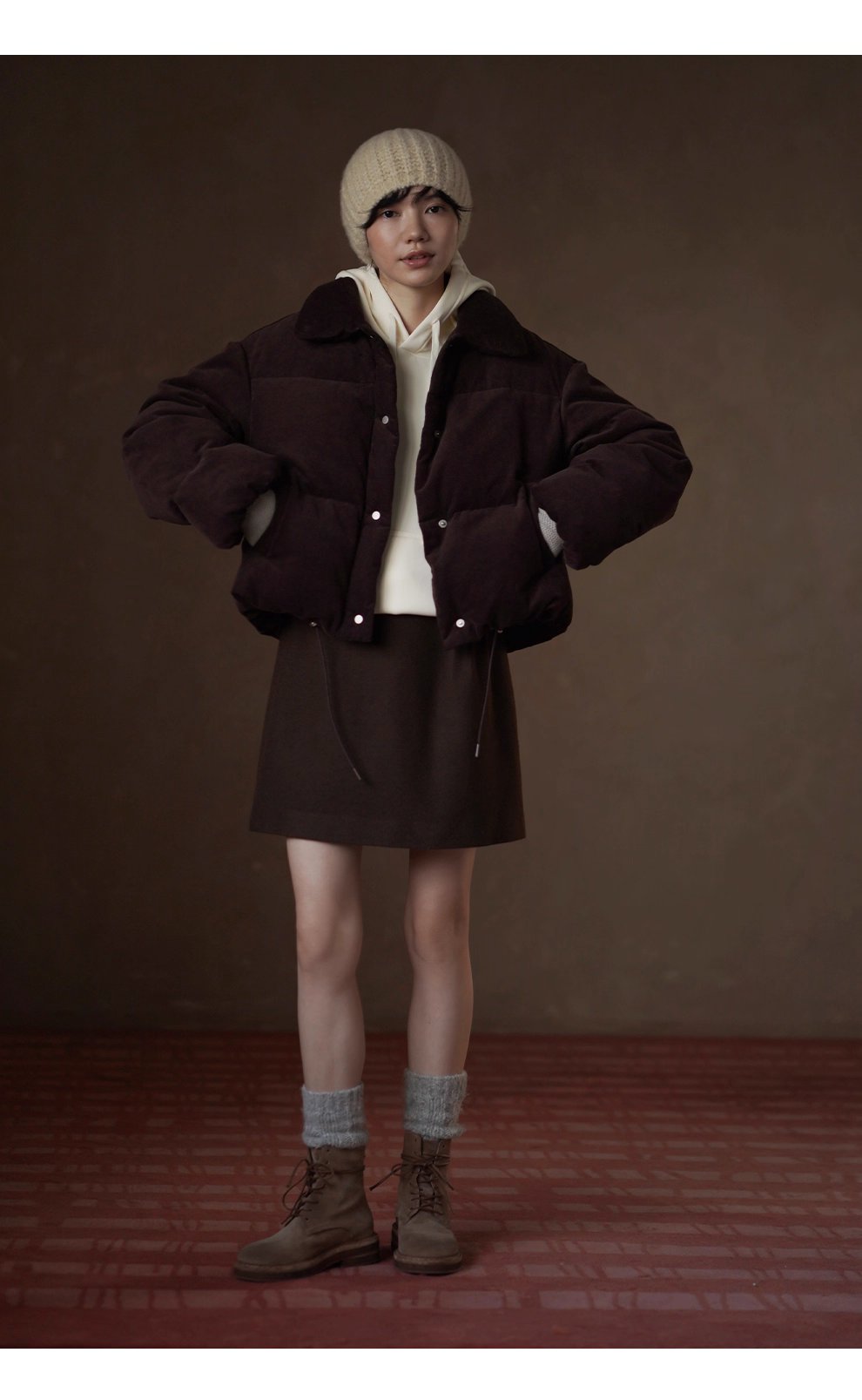 搭配公式含羊毛呢料A字後牛筋鬆緊高腰顯瘦短款半身裙女,搭配公式含羊毛呢料A字後牛筋鬆緊高腰顯瘦短款半身裙女,HBEW2024,搭配公式含羊毛呢料A字後牛筋鬆緊高腰顯瘦短款半身裙女,A字裙型,羊毛混紡