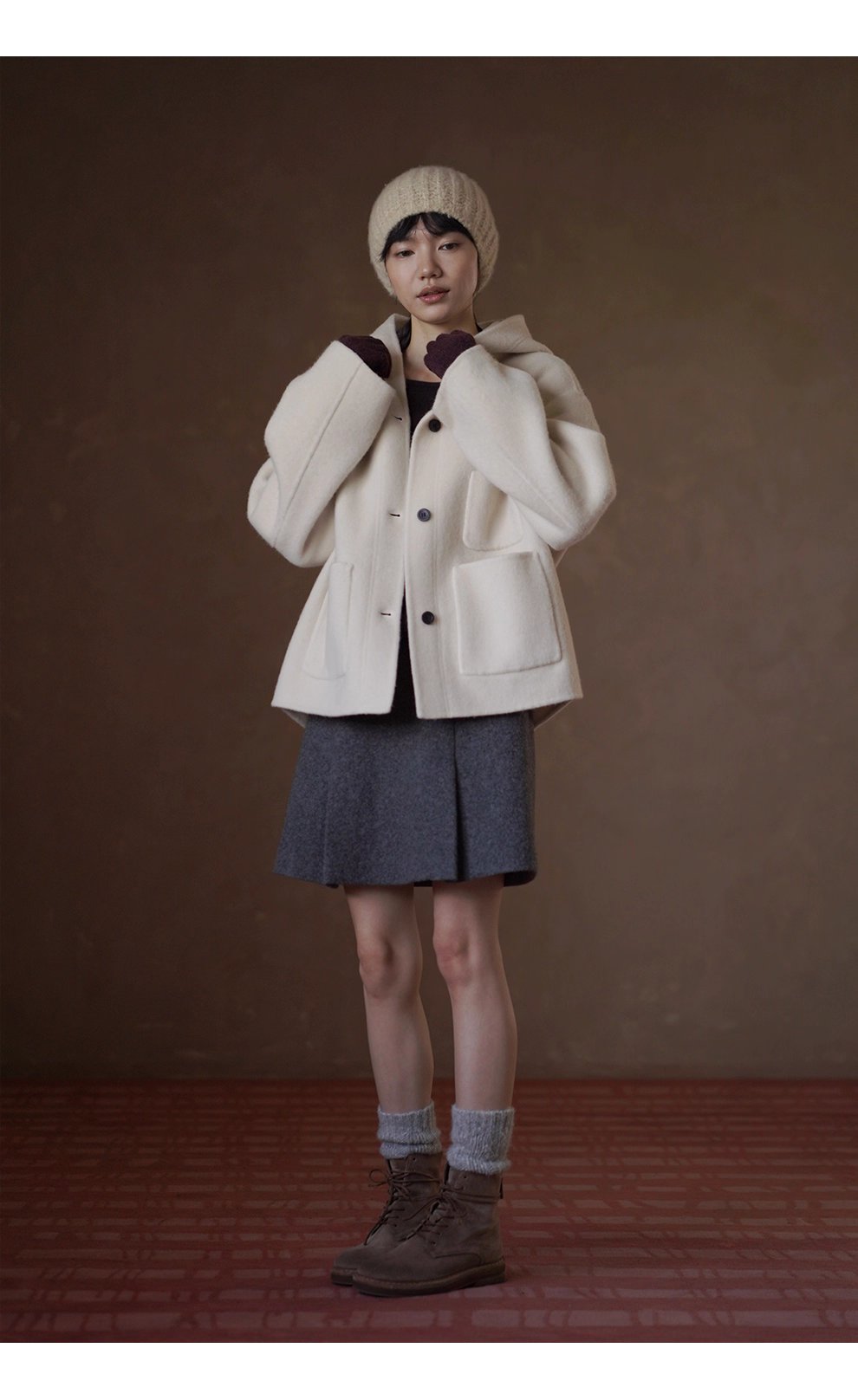 高羊毛粗呢料挺括厚實A字高腰工字褶顯瘦短款半身裙女,高羊毛粗呢料挺括厚實A字高腰工字褶顯瘦短款半身裙女,HBEW2025,高羊毛粗呢料挺括厚實A字高腰工字褶顯瘦短款半身裙女,工字壓褶,羊毛混紡