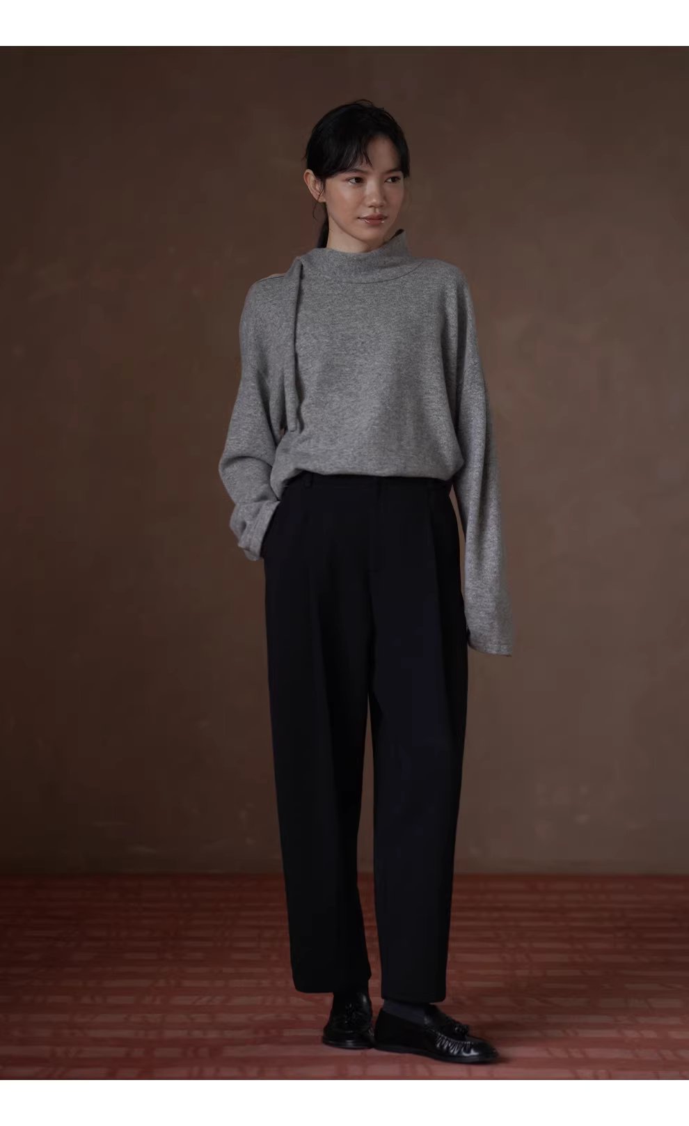 通勤褲王經典不敗顯瘦寬鬆直筒高腰抓毛加厚西裝長褲女,通勤褲王經典不敗顯瘦寬鬆直筒高腰抓毛加厚西裝長褲女,HBEW3039,通勤褲王經典不敗顯瘦寬鬆直筒高腰抓毛加厚西裝長褲女,日字扣腰帶,直筒版型