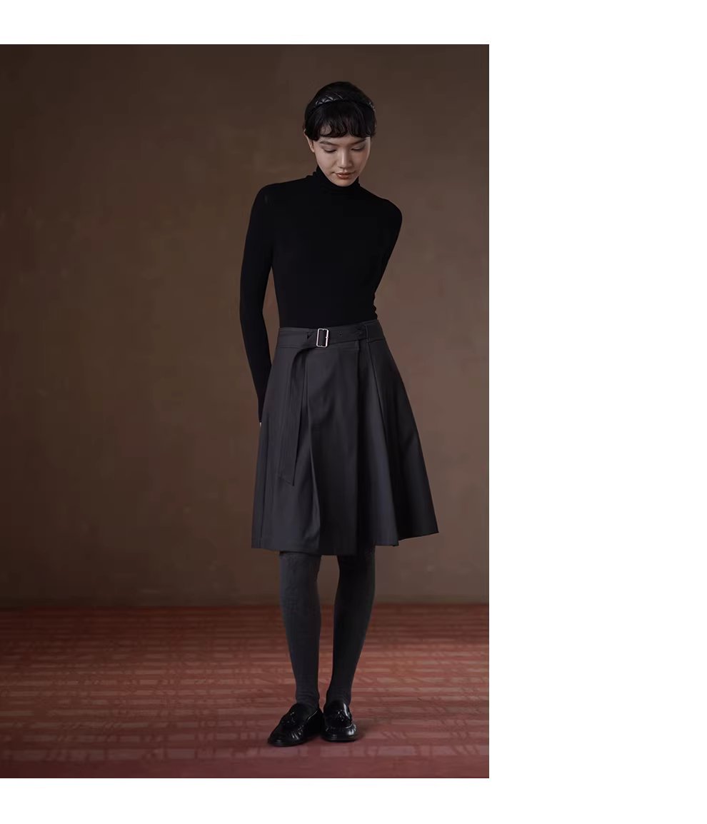 進階書呆子百褶裙高腰可調整顯瘦A字復古遮肉通勤半身裙,進階書呆子百褶裙高腰可調整顯瘦A字復古遮肉通勤半身裙,HBEW2028,進階書呆子百褶裙高腰可調整顯瘦A字復古遮肉通勤半身裙,高腰百褶,日字扣腰帶