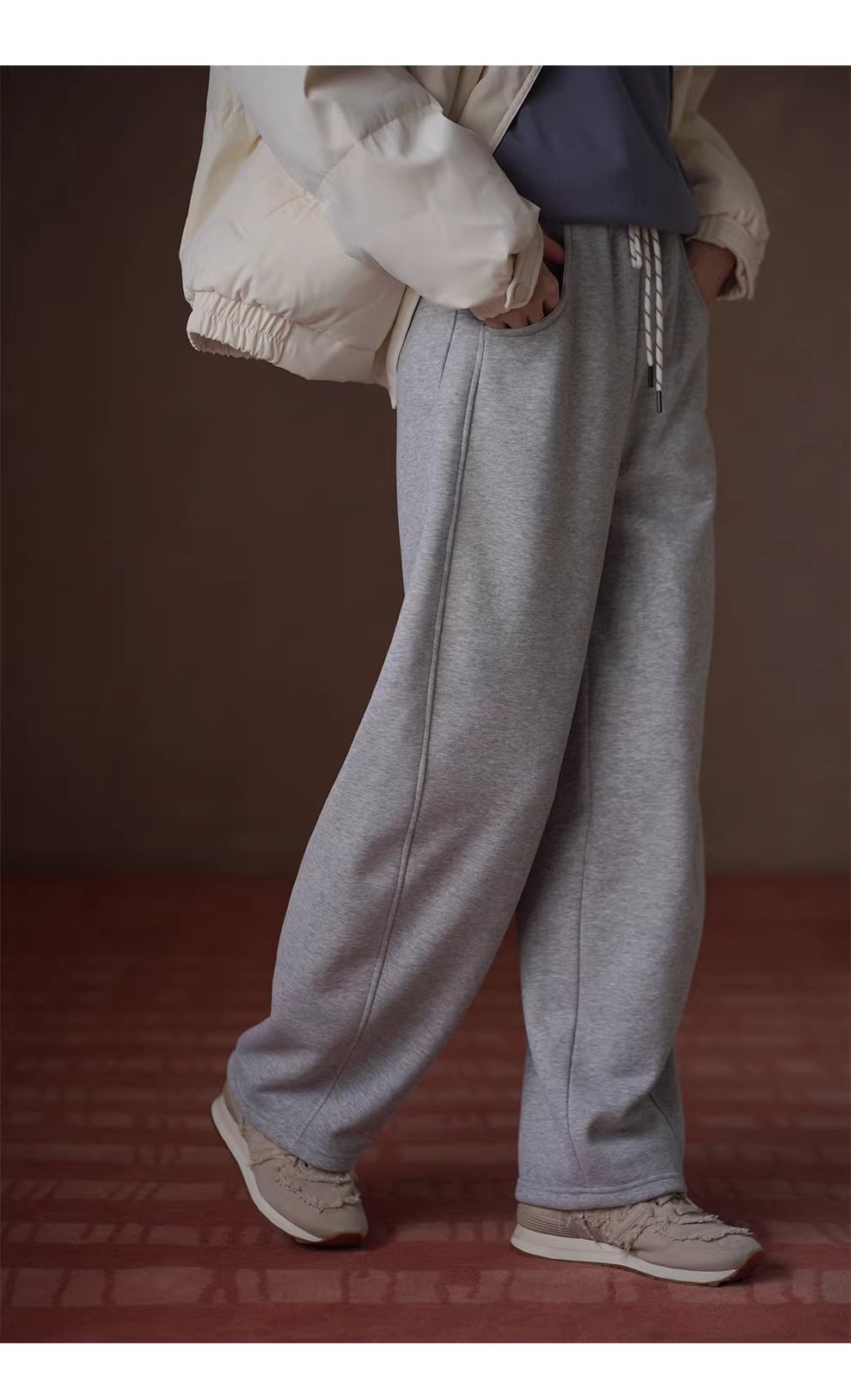 溫暖加倍仿羊絨加絨加厚立體顯瘦分割高腰寬鬆運動長褲,溫暖加倍仿羊絨加絨加厚立體顯瘦分割高腰寬鬆運動長褲,HBEW3042,溫暖加倍仿羊絨加絨加厚立體顯瘦分割高腰寬鬆運動長褲,彎刀褲型,加絨加厚