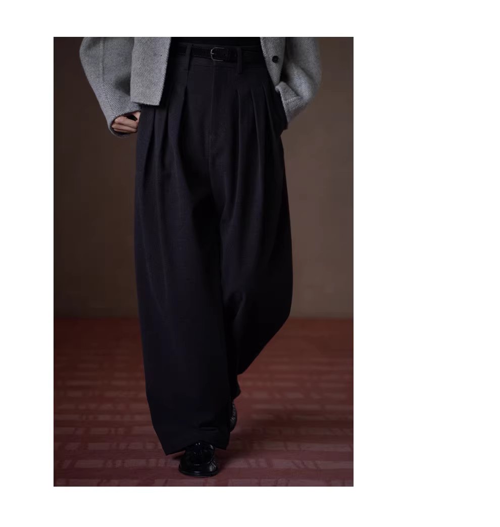 通勤協議毛感呢料寬鬆西裝褲高腰顯瘦直筒不挑人長褲女,通勤協議毛感呢料寬鬆西裝褲高腰顯瘦直筒不挑人長褲女,HBEW3046,通勤協議毛感呢料寬鬆西裝褲高腰顯瘦直筒不挑人長褲女,高腰壓摺,毛呢面料