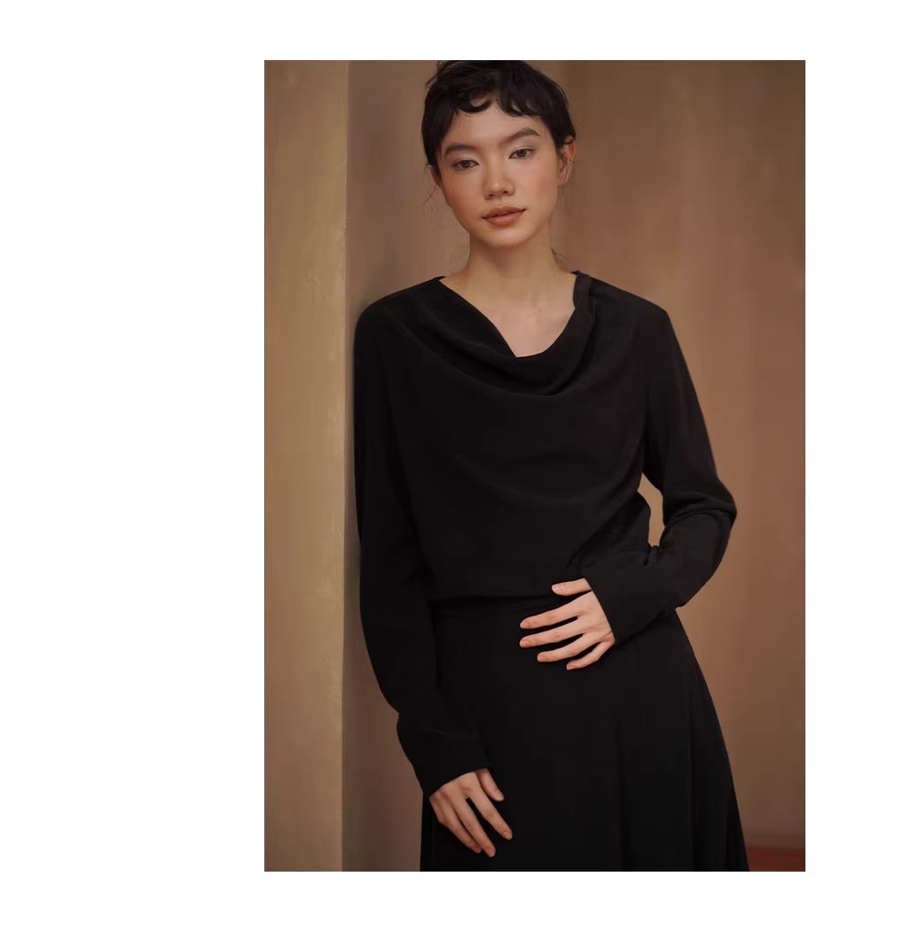 素描畫室鬆弛感蕩領長袖套裝軟糯顯瘦大裙擺通勤半裙女,素描畫室鬆弛感蕩領長袖套裝軟糯顯瘦大裙擺通勤半裙女,HBEW7062,素描畫室鬆弛感蕩領長袖套裝軟糯顯瘦大裙擺通勤半裙女,兩件式套裝,蕩領設計