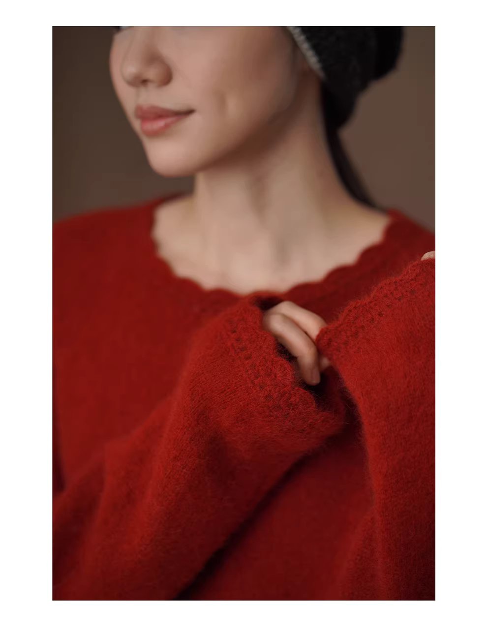 冬天限定細膩手工鉤花領口寬鬆顯瘦內搭羊毛混紡毛衣女,冬天限定細膩手工鉤花領口寬鬆顯瘦內搭羊毛混紡毛衣女,HBEW1172,冬天限定細膩手工鉤花領口寬鬆顯瘦內搭羊毛混紡毛衣女,花邊領口,羊毛混紡