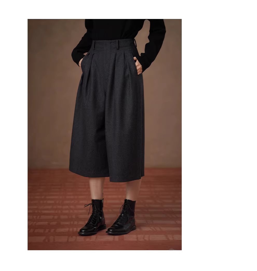 敦克信箱40羊毛斜紋法蘭尼直筒高腰顯瘦通勤八分褲女,敦克信箱40羊毛斜紋法蘭尼直筒高腰顯瘦通勤八分褲女,HBEW3061,敦克信箱40羊毛斜紋法蘭尼直筒高腰顯瘦通勤八分褲女,日常通勤,羊毛混紡