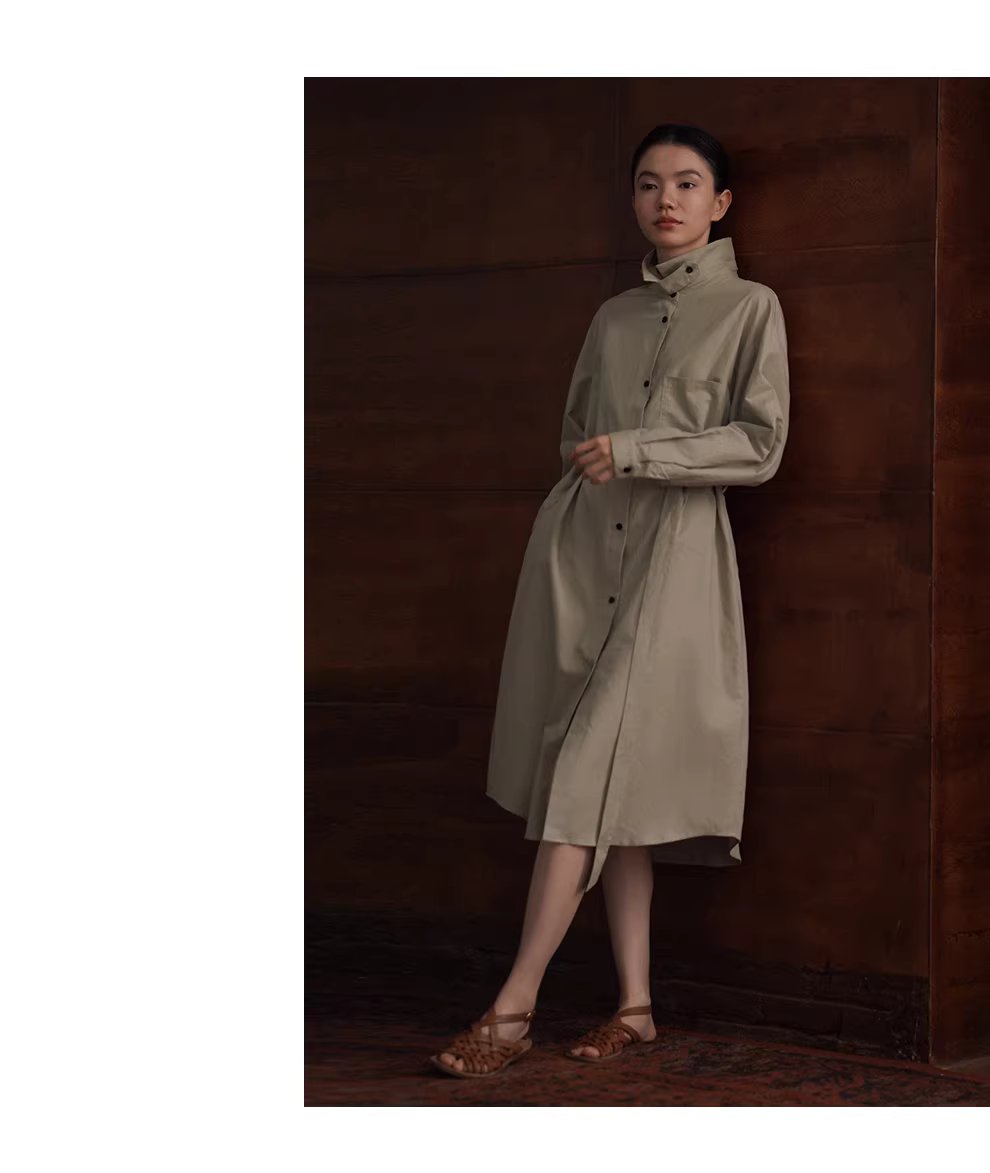 日常友善清透亞麻棉混紡襯衫領寬鬆H版型腰帶通勤洋裝,日常友善清透亞麻棉混紡襯衫領寬鬆H版型腰帶通勤洋裝,HBFS7003,日常友善清透亞麻棉混紡襯衫領寬鬆H版型腰帶通勤洋裝,通勤俐落,棉麻材質