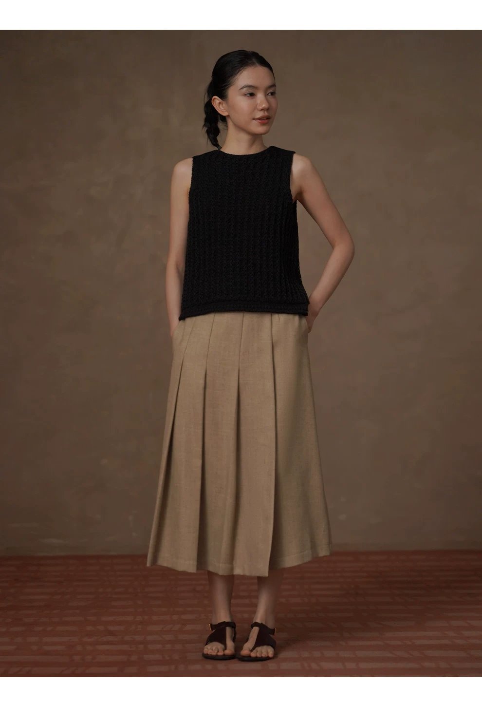 春意濃A字高腰半身裙高支高密挺括立體壓褶顯瘦學院裙,春意濃A字高腰半身裙高支高密挺括立體壓褶顯瘦學院裙,HBFS2007,春意濃A字高腰半身裙高支高密挺括立體壓褶顯瘦學院裙,抗皺耐磨,雅麻紋理