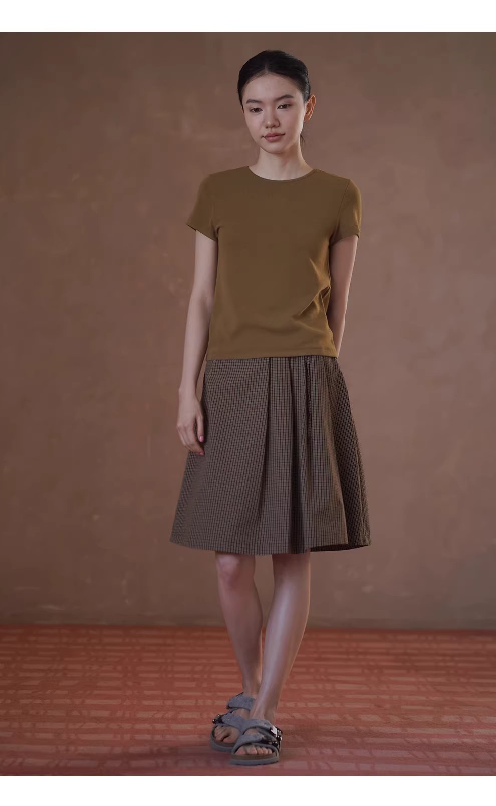 威爾斯學院格紋可調式腰節不規則百褶設計高腰A字裙,威爾斯學院格紋可調式腰節不規則百褶設計高腰A字裙,HBFS2009,威爾斯學院格紋可調式腰節不規則百褶設計高腰A字裙,透氣柔軟,調節腰頭