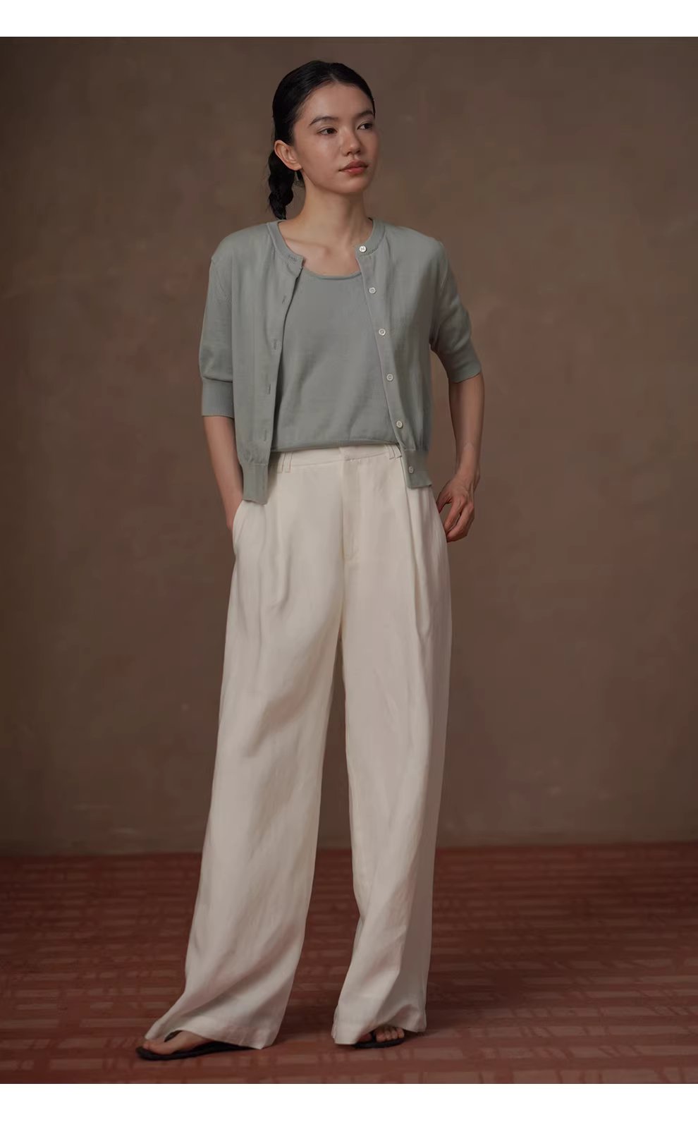 老錢典範顯瘦鬆弛感透氣亞麻萊賽爾寬鬆通勤闊腿長褲女,老錢典範顯瘦鬆弛感透氣亞麻萊賽爾寬鬆通勤闊腿長褲女,HBFS3011,老錢典範顯瘦鬆弛感透氣亞麻萊賽爾寬鬆通勤闊腿長褲女,透氣不悶,加寬腰頭