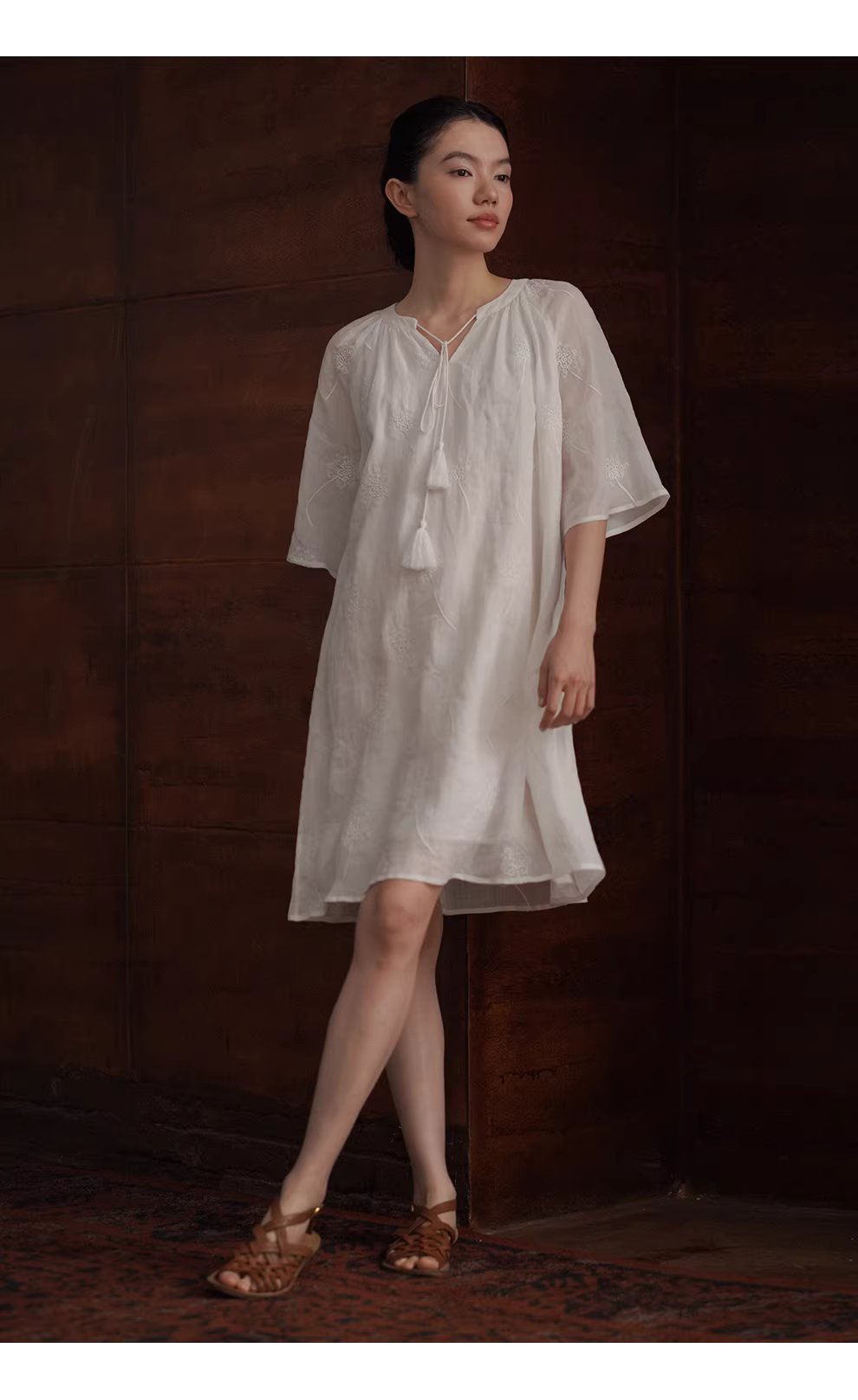 夏日蒲公英訂製全苧麻繡花流蘇繫帶寬鬆度假風洋裝女,夏日蒲公英訂製全苧麻繡花流蘇繫帶寬鬆度假風洋裝女,HBFS7014,夏日蒲公英訂製全苧麻繡花流蘇繫帶寬鬆度假風洋裝女,材質獨特,細膩繡花