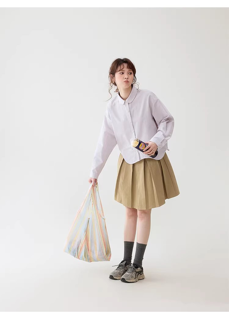 弧形擺娃娃領紫色襯衫女26春季新款減齡長袖上衣,弧形擺娃娃領紫色襯衫女26春季新款減齡長袖上衣,HBFS1046,弧形擺娃娃領紫色襯衫女26春季新款減齡長袖上衣,娃娃領,天絲混棉