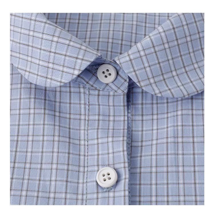 藍格荷葉邊娃娃領襯衫女春季新款純棉長袖短上衣,藍格荷葉邊娃娃領襯衫女春季新款純棉長袖短上衣,HBFS1049,藍格荷葉邊娃娃領襯衫女春季新款純棉長袖短上衣,荷葉衣襬,全棉面料