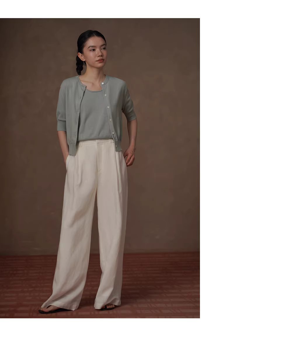 明朗輕鹽系100棉針織寬鬆顯瘦開襟衫背心休閒減齡兩件女,明朗輕鹽系100棉針織寬鬆顯瘦開襟衫背心休閒減齡兩件女,HBFS1057,明朗輕鹽系100棉針織寬鬆顯瘦開襟衫背心休閒減齡兩件女,鹽系穿搭,全棉面料