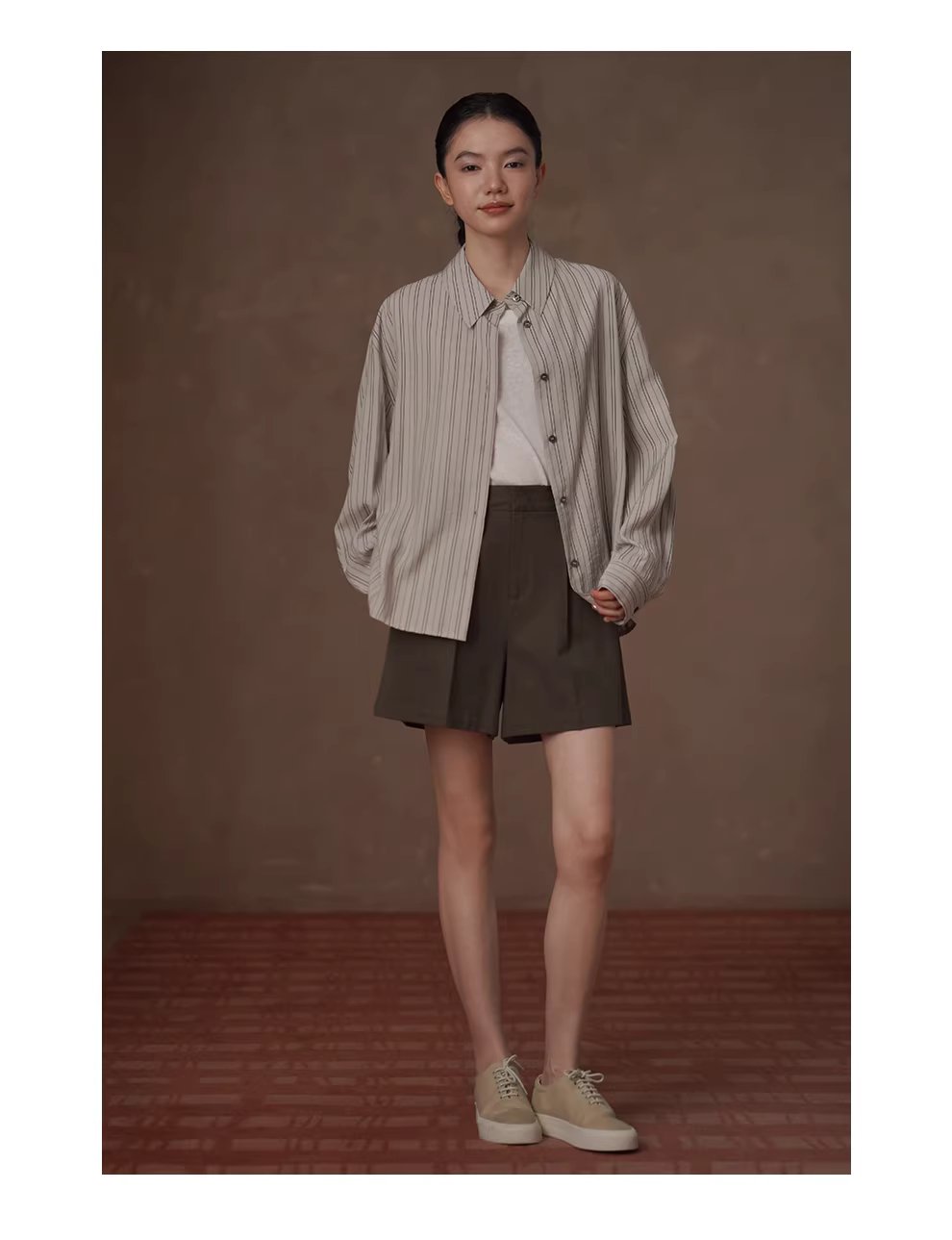 清冷淡人氛圍透氣品質色織條紋寬鬆垂感顯瘦長袖襯衫女,清冷淡人氛圍透氣品質色織條紋寬鬆垂感顯瘦長袖襯衫女,HBFS1064,清冷淡人氛圍透氣品質色織條紋寬鬆垂感顯瘦長袖襯衫女,挺版抗皺,寬鬆落肩