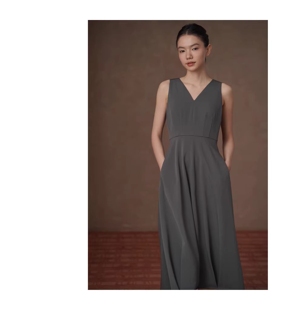 燕尾蝶優雅V領收腰挺括花苞下擺通勤顯瘦氣質背心洋裝,燕尾蝶優雅V領收腰挺括花苞下擺通勤顯瘦氣質背心洋裝,HBFS7024,燕尾蝶優雅V領收腰挺括花苞下擺通勤顯瘦氣質背心洋裝,挺版抗皺,A字修身