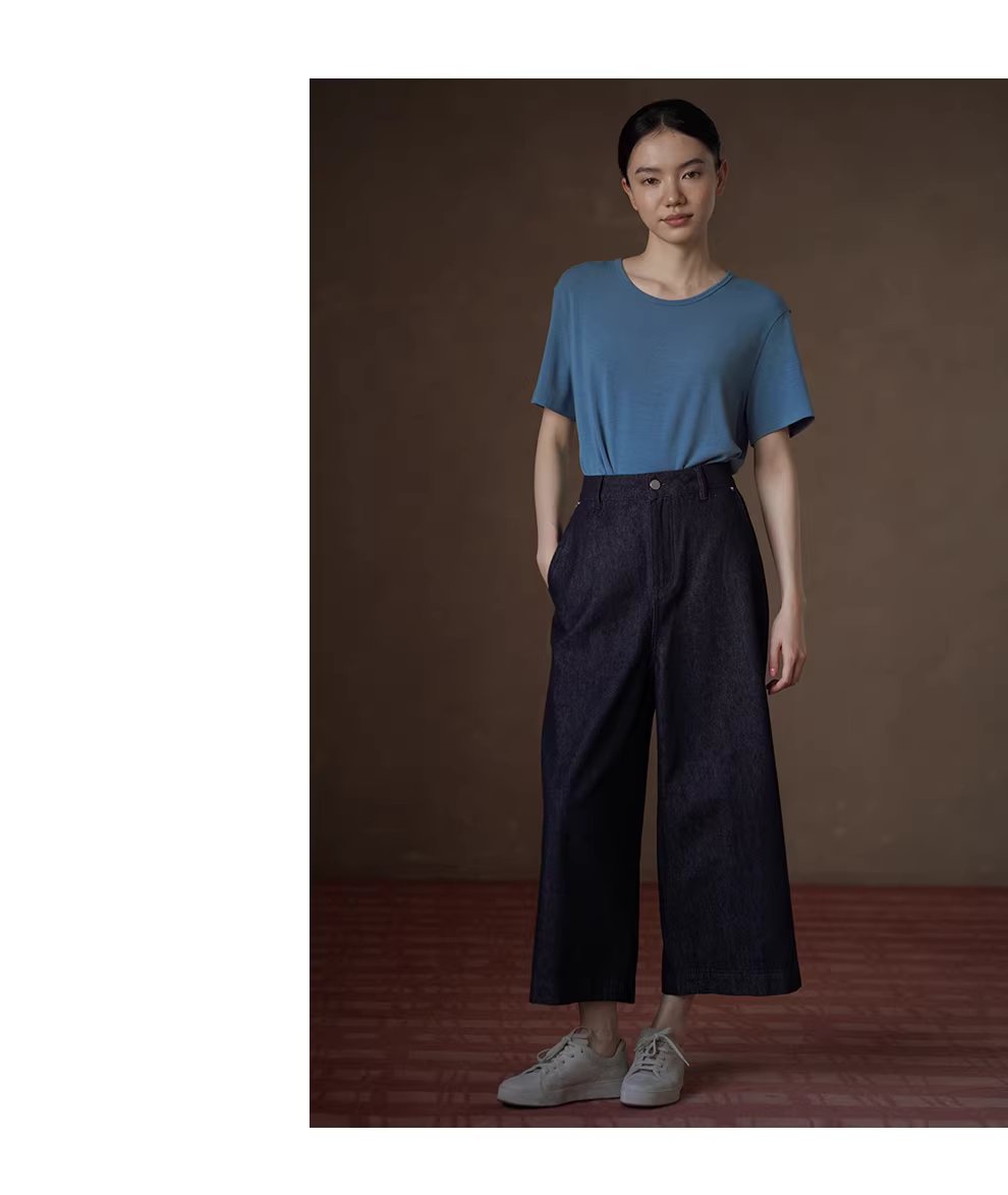 品質高棉丹寧直筒褲型修飾腿型寬鬆高腰顯瘦八分牛仔褲,品質高棉丹寧直筒褲型修飾腿型寬鬆高腰顯瘦八分牛仔褲,HBFS3021,品質高棉丹寧直筒褲型修飾腿型寬鬆高腰顯瘦八分牛仔褲,親膚透氣,直筒修飾