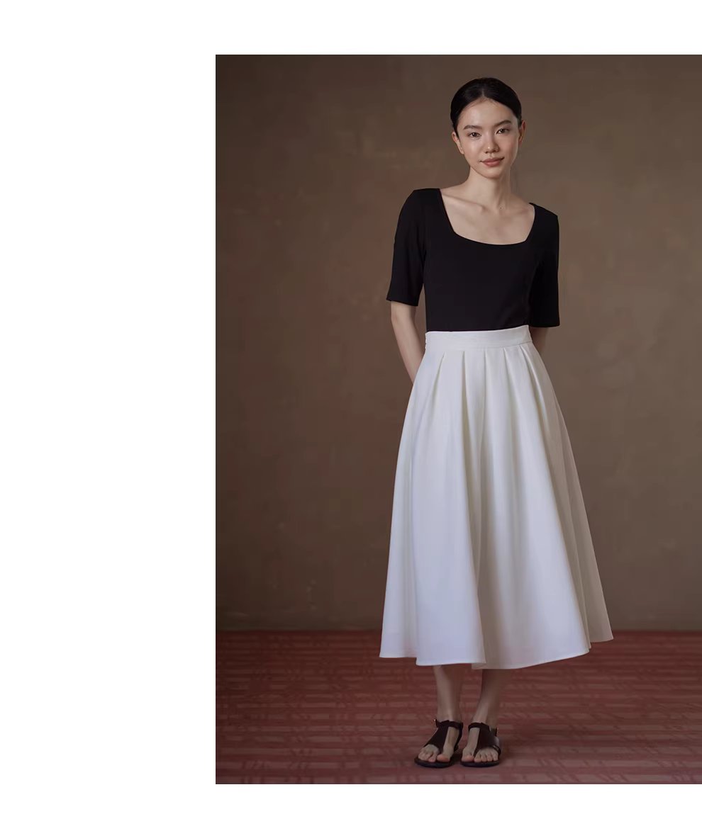 優雅小白花立體廓形顯瘦壓褶高腰蓬蓬通勤輕盈半身裙女,優雅小白花立體廓形顯瘦壓褶高腰蓬蓬通勤輕盈半身裙女,HBFS2015,優雅小白花立體廓形顯瘦壓褶高腰蓬蓬通勤輕盈半身裙女,舒適彈性,空氣感裙擺