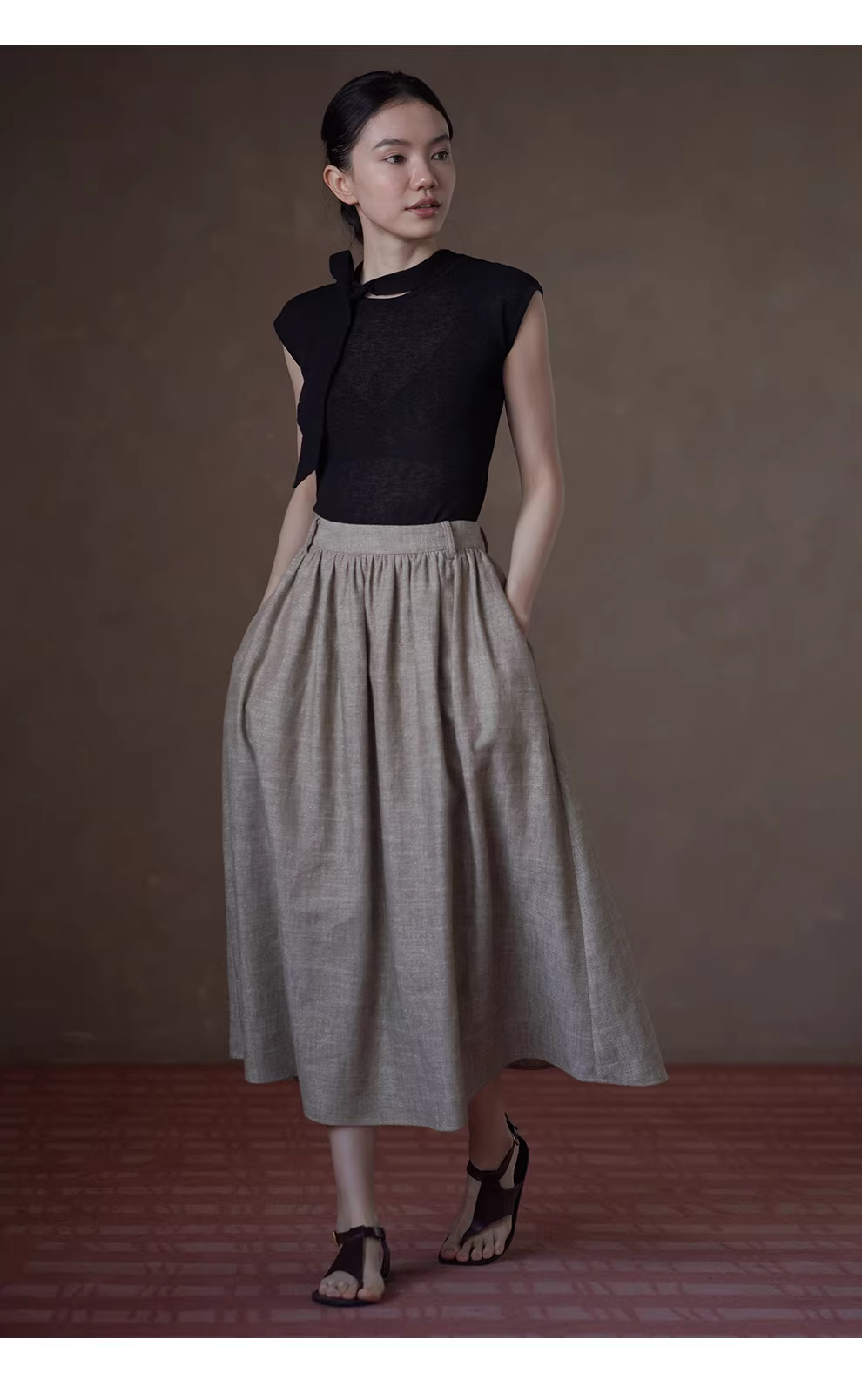 淡人山穿搭亞麻苧麻棉混紡高腰壓褶顯瘦蓬蓬半身裙女,淡人山穿搭亞麻苧麻棉混紡高腰壓褶顯瘦蓬蓬半身裙女,HBFS2017,淡人山穿搭亞麻苧麻棉混紡高腰壓褶顯瘦蓬蓬半身裙女,高腰壓褶,蓬蓬裙擺