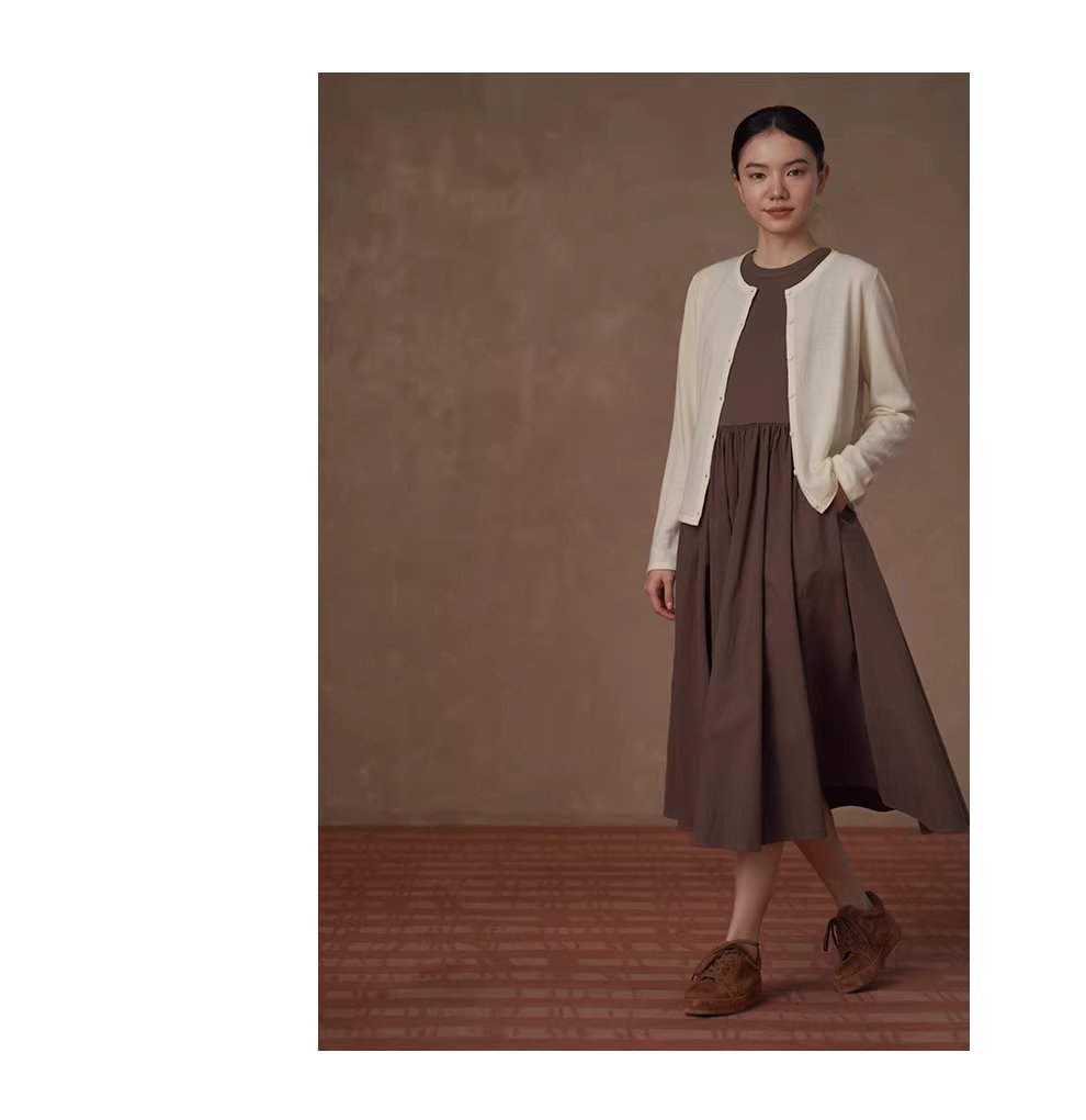 桑莓華夫格拼接高支棉混紡扭褶高腰顯瘦背心蓬蓬連身裙,桑莓華夫格拼接高支棉混紡扭褶高腰顯瘦背心蓬蓬連身裙,HBFS7041,桑莓華夫格拼接高支棉混紡扭褶高腰顯瘦背心蓬蓬連身裙,透氣不悶,高腰傘裙