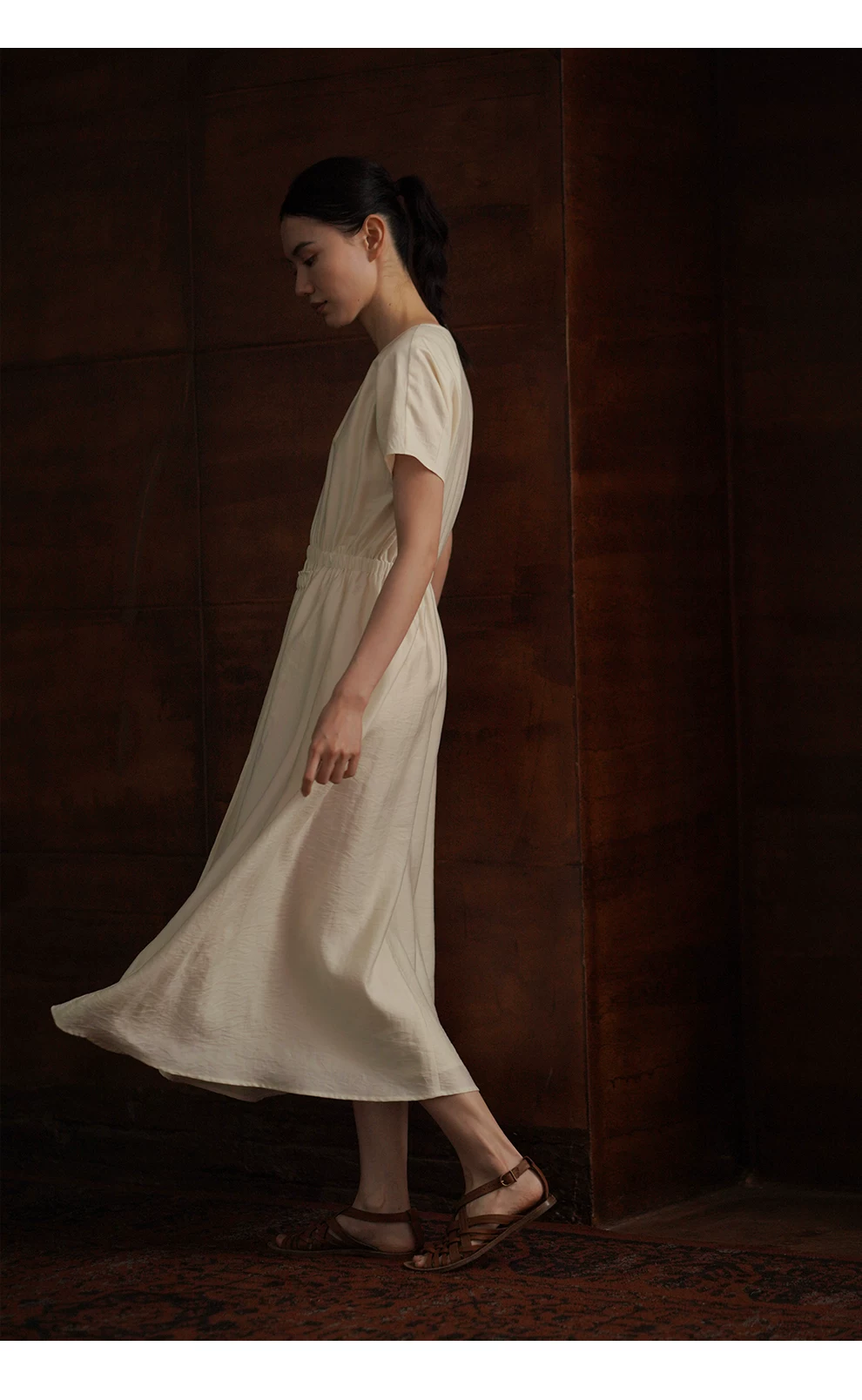 柔月光設計感纏繞式層次感鬆緊高腰圓領顯瘦洋裝女,柔月光設計感纏繞式層次感鬆緊高腰圓領顯瘦洋裝女,HBFS7044,柔月光設計感纏繞式層次感鬆緊高腰圓領顯瘦洋裝女,天絲涼感,腰腹鬆緊