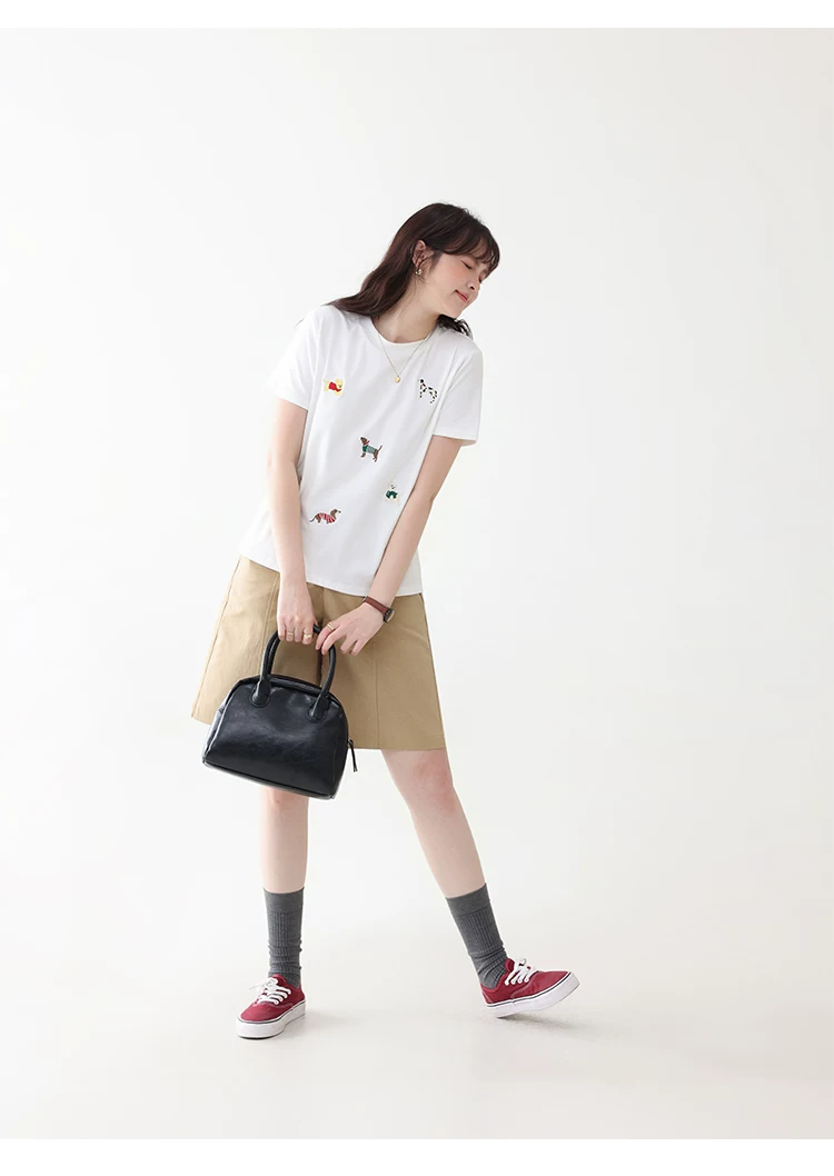 可愛小狗刺繡白色短袖T恤女26夏季新款時尚減齡上衣,可愛小狗刺繡白色短袖T恤女26夏季新款時尚減齡上衣,HBFS1099,可愛小狗刺繡白色短袖T恤女26夏季新款時尚減齡上衣,小狗刺繡,舒適面料