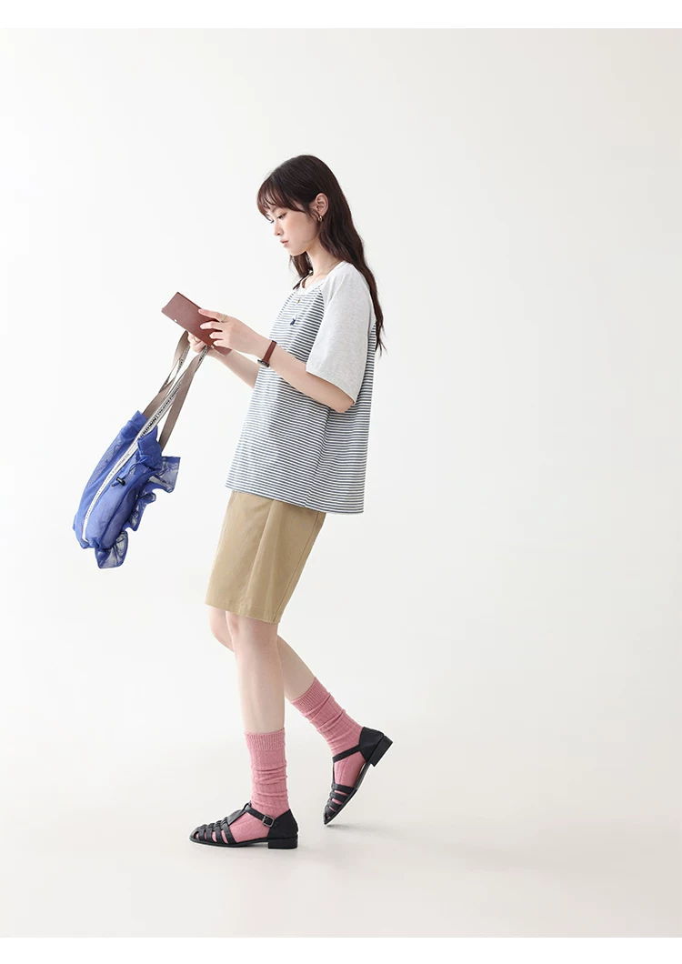 日繫條紋插肩袖小馬T恤女夏季新款寬鬆顯瘦上衣,HBFS1101,日繫條紋插肩袖小馬T恤女夏季新款寬鬆顯瘦上衣,橫紋設計,寬鬆舒適,插肩袖