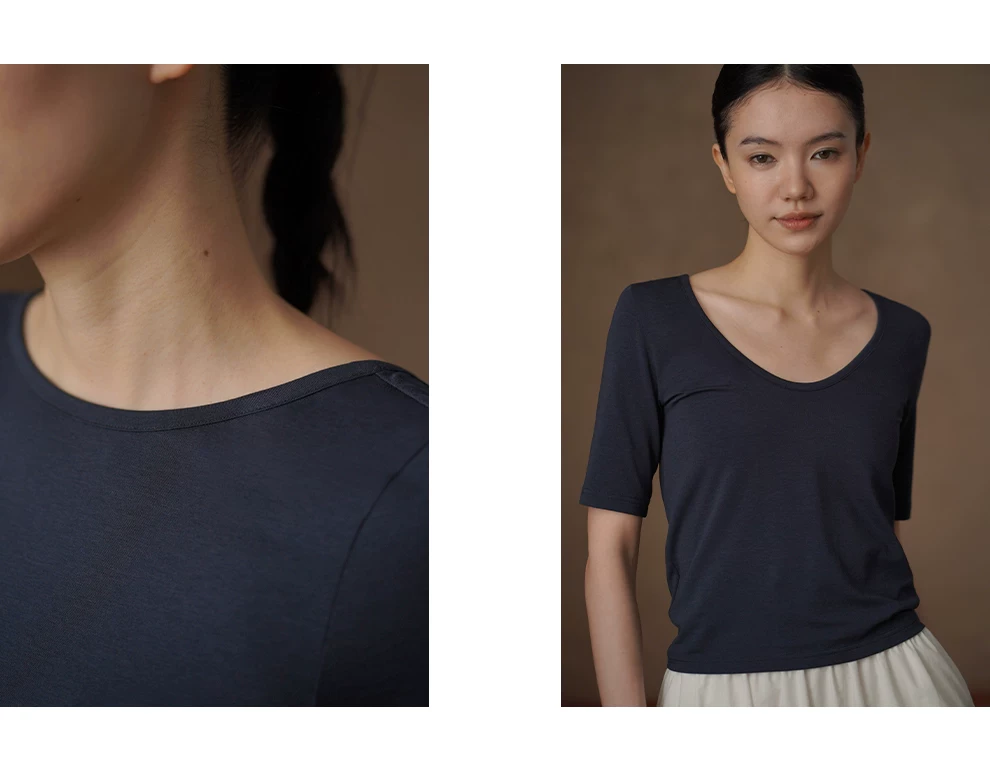 芭蕾練習室兩面穿U領氣質T卹彈性透氣中袖顯瘦通勤上衣,芭蕾練習室兩面穿U領氣質T卹彈性透氣中袖顯瘦通勤上衣,HBFS1103,芭蕾練習室兩面穿U領氣質T卹彈性透氣中袖顯瘦通勤上衣,柔軟透氣,日常顯瘦