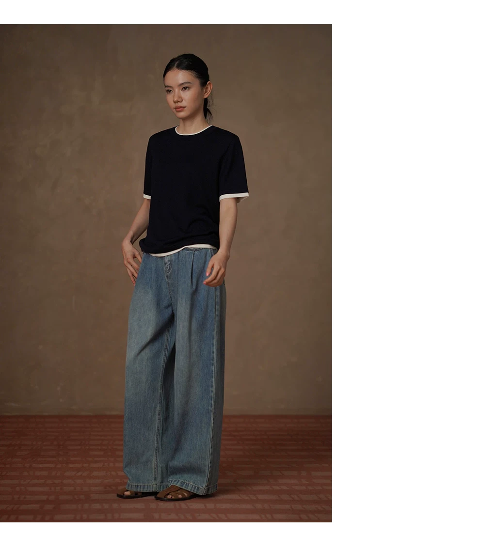 美式復古回潮柔軟水洗寬鬆立體顯瘦剪裁慵懶高腰牛仔褲,美式復古回潮柔軟水洗寬鬆立體顯瘦剪裁慵懶高腰牛仔褲,HBFS3029,美式復古回潮柔軟水洗寬鬆立體顯瘦剪裁慵懶高腰牛仔褲,硬挺適中,闊腿慵懶