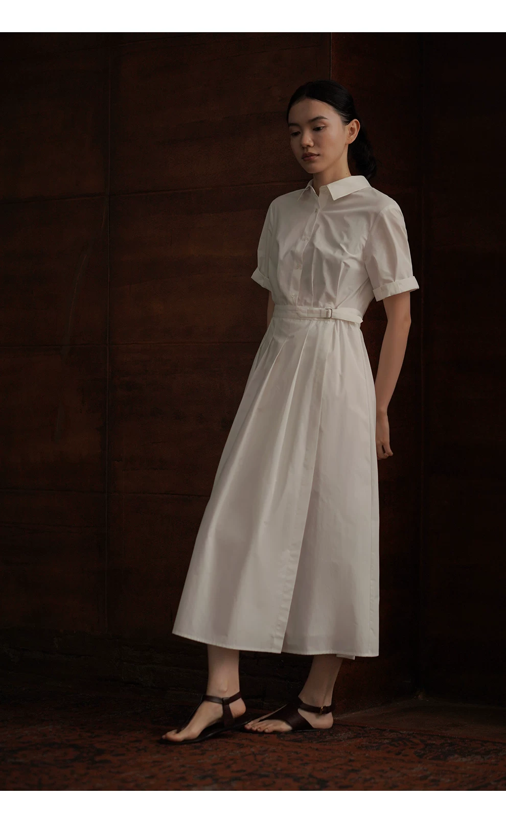 復古優雅可調式收腰顯瘦透氣棉感通勤經典款襯衫洋裝,復古優雅可調式收腰顯瘦透氣棉感通勤經典款襯衫洋裝,HBFS7048,復古優雅可調式收腰顯瘦透氣棉感通勤經典款襯衫洋裝,俐落知性,腰部調節