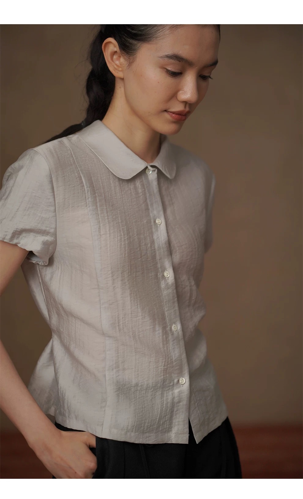 霧霾極光萊賽爾透氣收腰娃娃領正肩通勤顯瘦短袖襯衫女,霧霾極光萊賽爾透氣收腰娃娃領正肩通勤顯瘦短袖襯衫女,HBFS1328,霧霾極光萊賽爾透氣收腰娃娃領正肩通勤顯瘦短袖襯衫女,輕薄鬆弛,收腰透氣