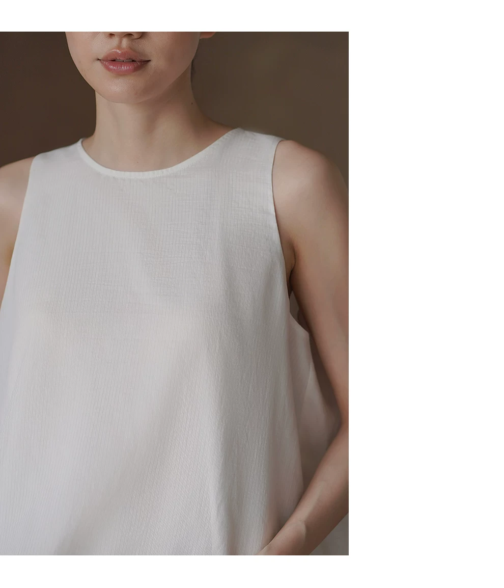 朦朧信箋通透雙層豎條紋網紗可拆卸飄帶A字顯瘦圓領背心,白色,朦朧信箋通透雙層豎條紋網紗可拆卸飄帶A字顯瘦圓領背心,HBFS1350,朦朧信箋通透雙層豎條紋網紗可拆卸飄帶A字顯瘦圓領背心,蝴蝶結設計