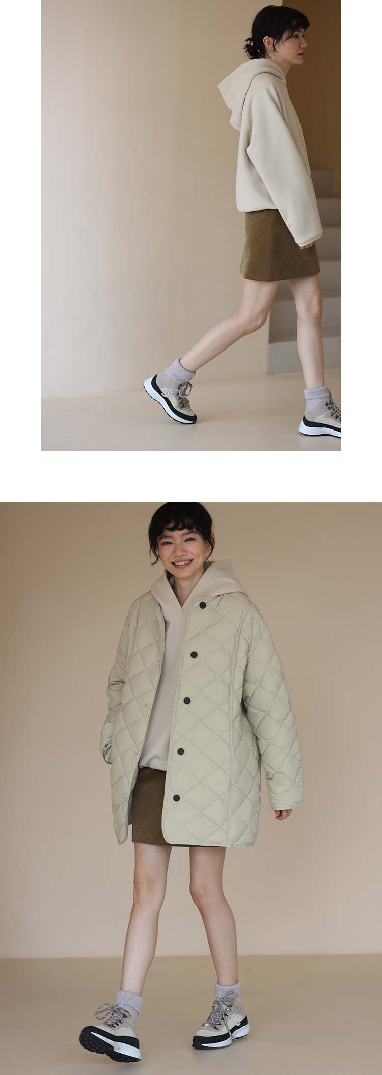 休閒減齡加絨保暖寬鬆連帽上衣