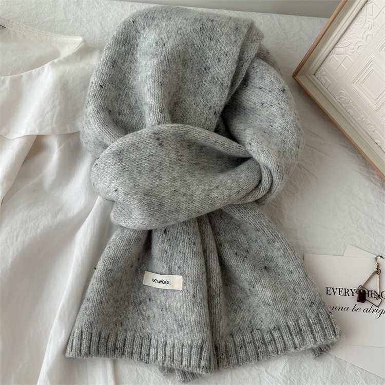 獨特色系~100%純羊毛圍巾韓版可愛男女情侶款冬季保暖圍脖