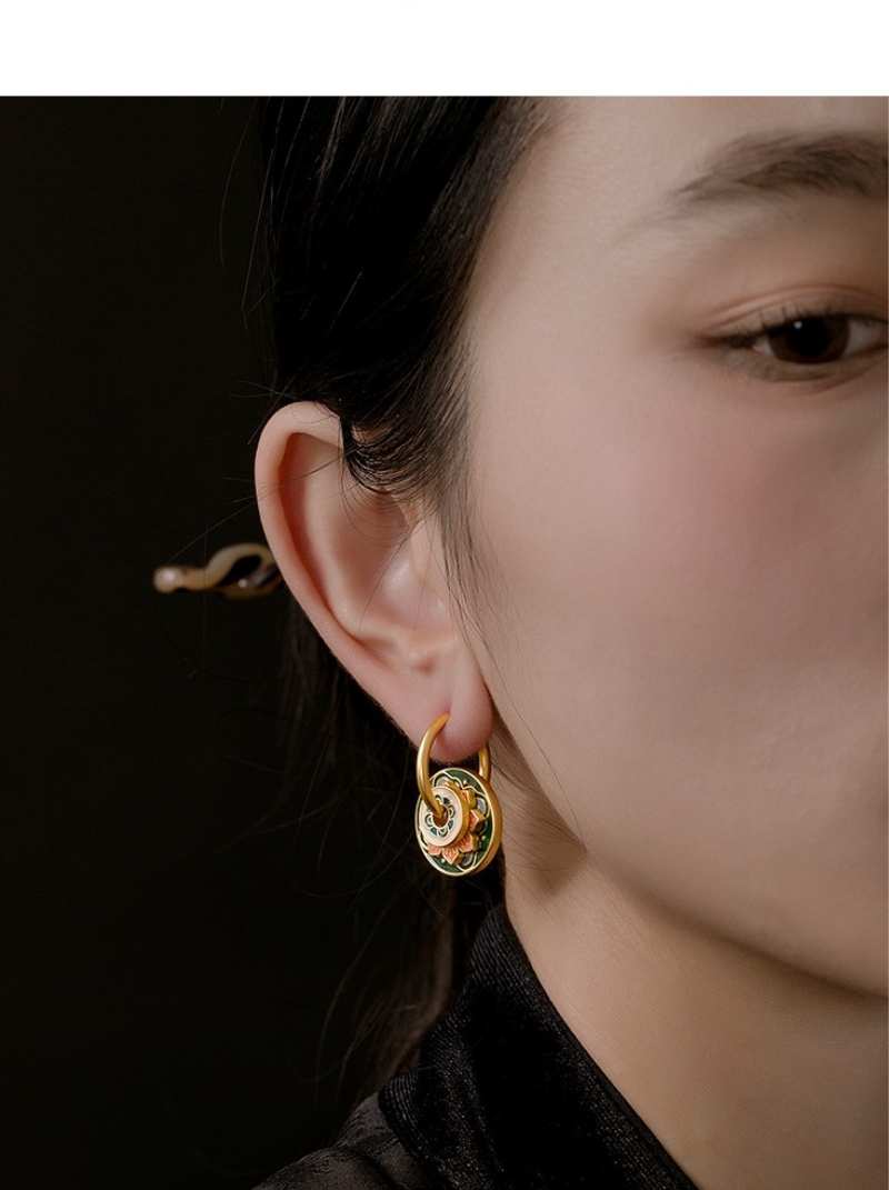 新品中式宮廷復古耳環女小眾高級感設計一款多戴民族風耳圈耳飾