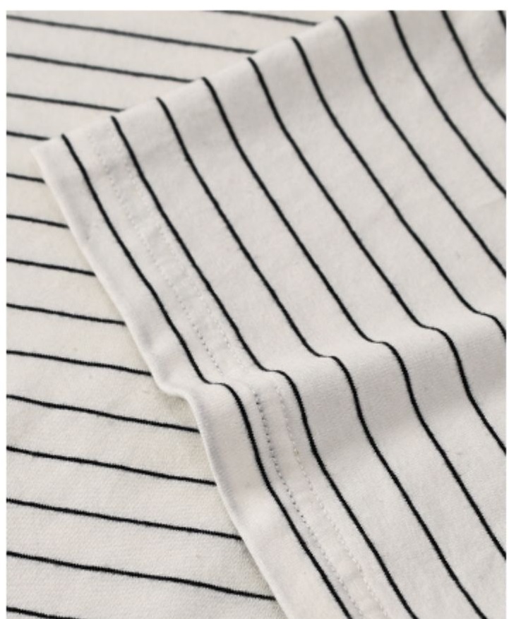 航海夏日篇32S棉拉架針織條紋簡約寬鬆透氣短袖圓領T恤上衣