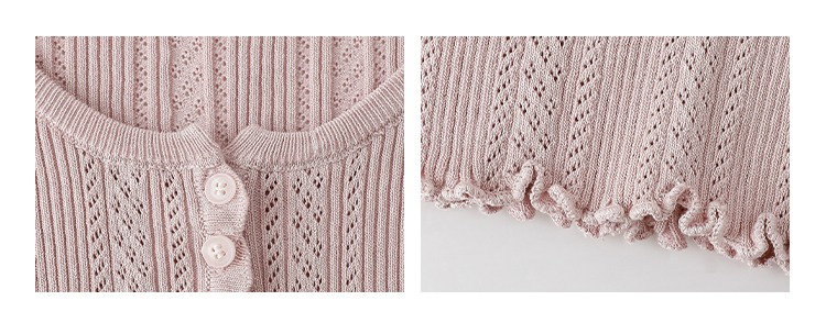 木耳邊休閒圓領針織T卹減齡寬鬆百搭上衣