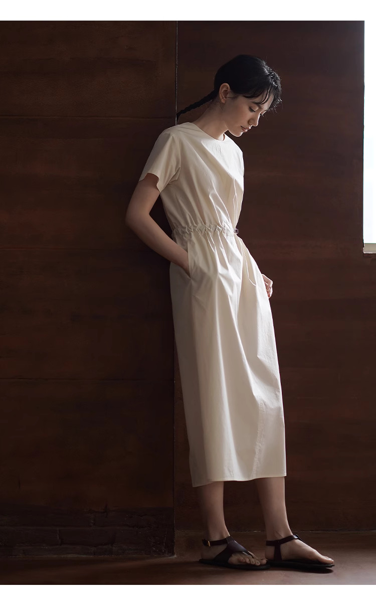 心選氛圍洋裝水洗100棉拼接腰帶設計短袖寬鬆顯瘦裙子,心選氛圍洋裝水洗100棉拼接腰帶設計短袖寬鬆顯瘦裙子,HBES7201,心選氛圍洋裝水洗100棉拼接腰帶設計短袖寬鬆顯瘦裙子,簡約大方,腰帶設計